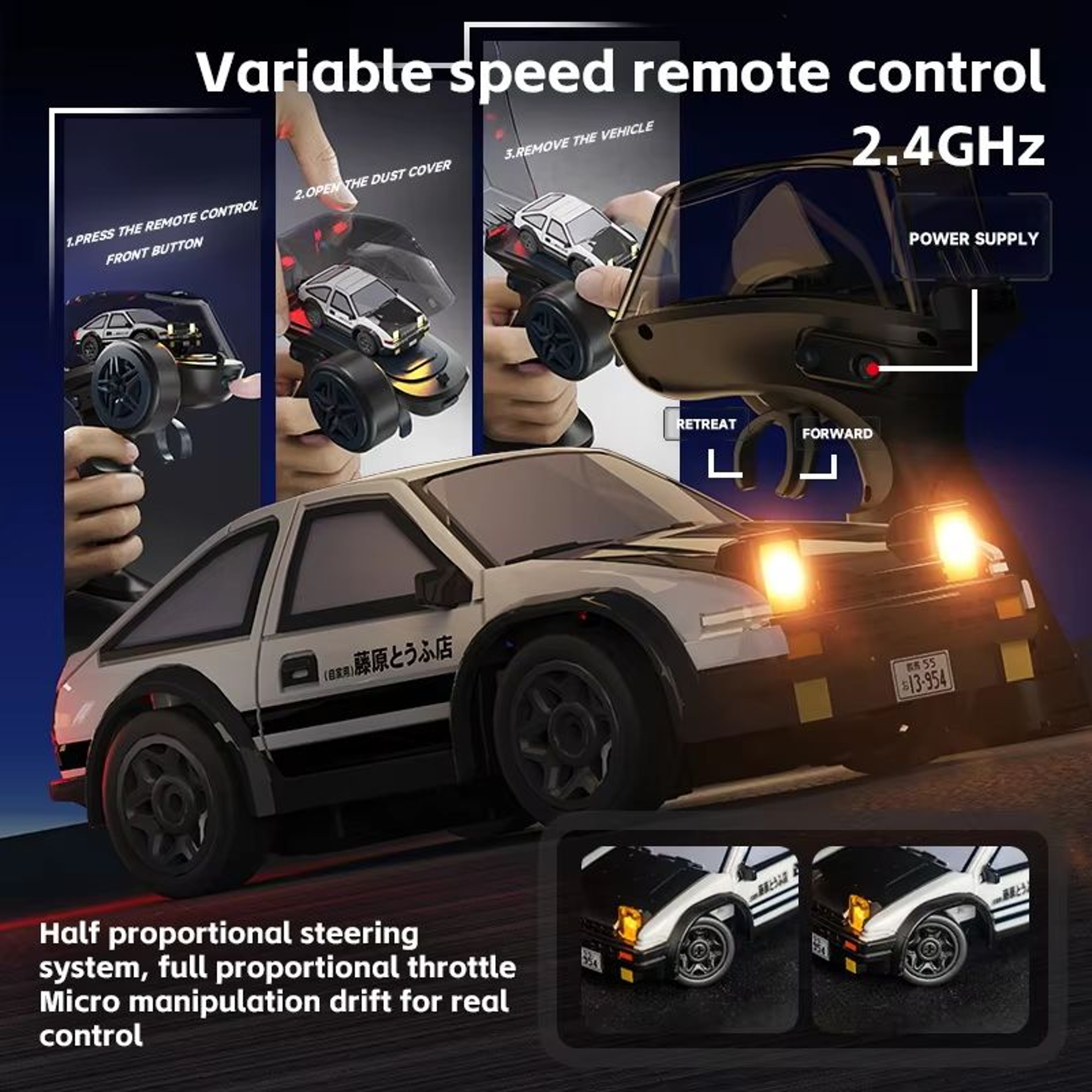 164 Desktop RC Drift Car 24GHz 4WD Mini Remote Control Racer 3
