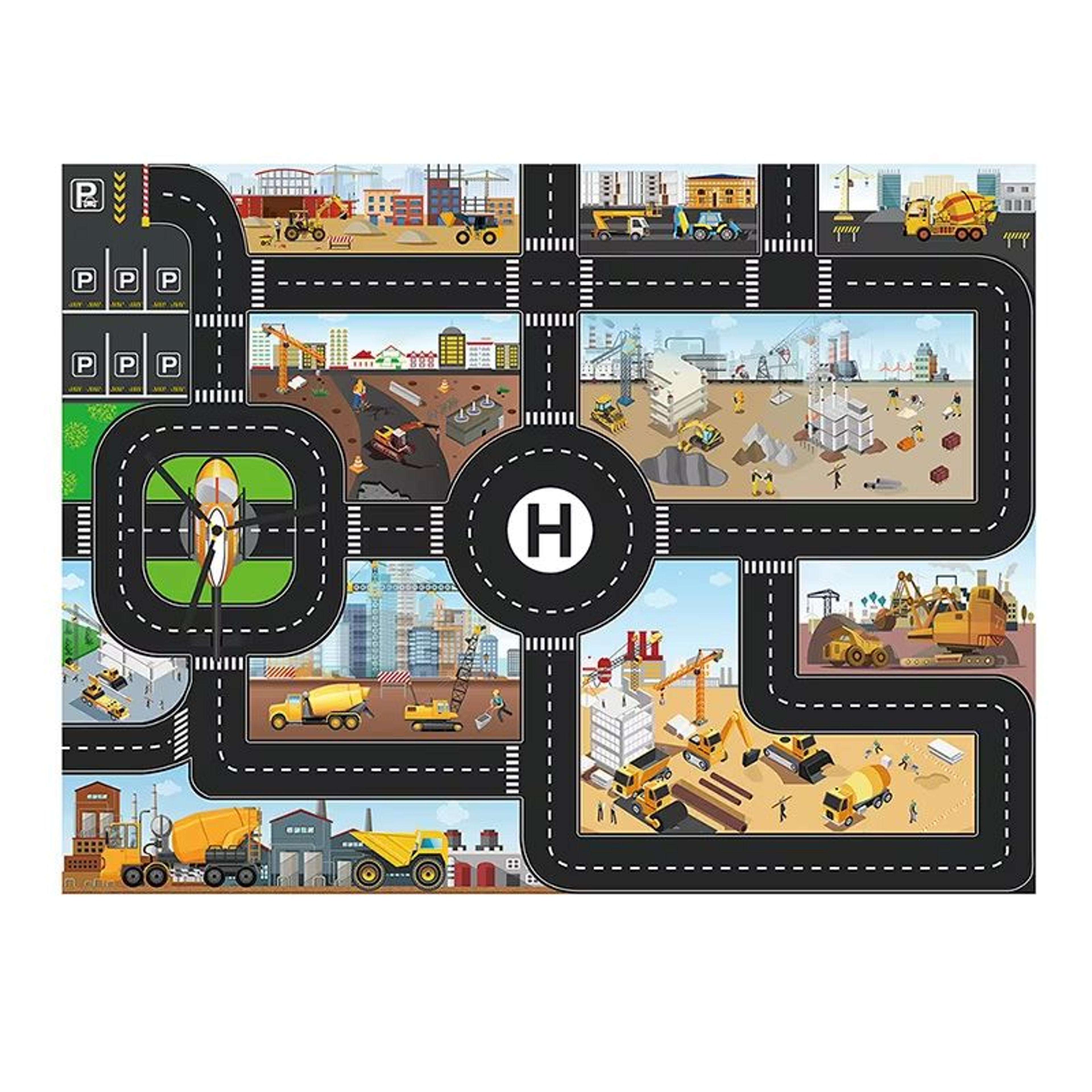 10in1 Construction Truck Toy Set With Storage Carrier DieCast Construction Vehicles 20