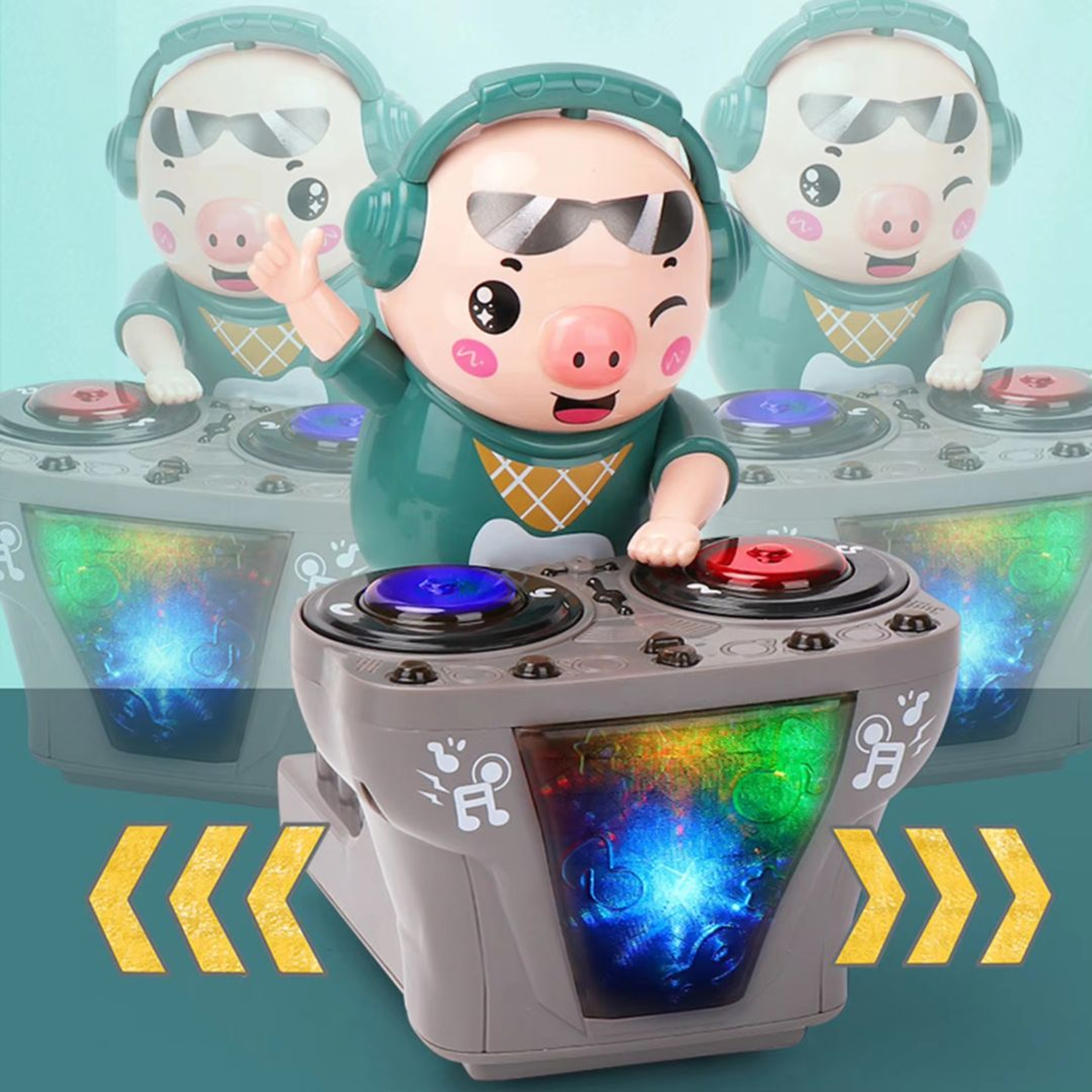 DJ Dance Party Dancing Pig Toy With Lights  Music Swinging DJ Pig Toy 0