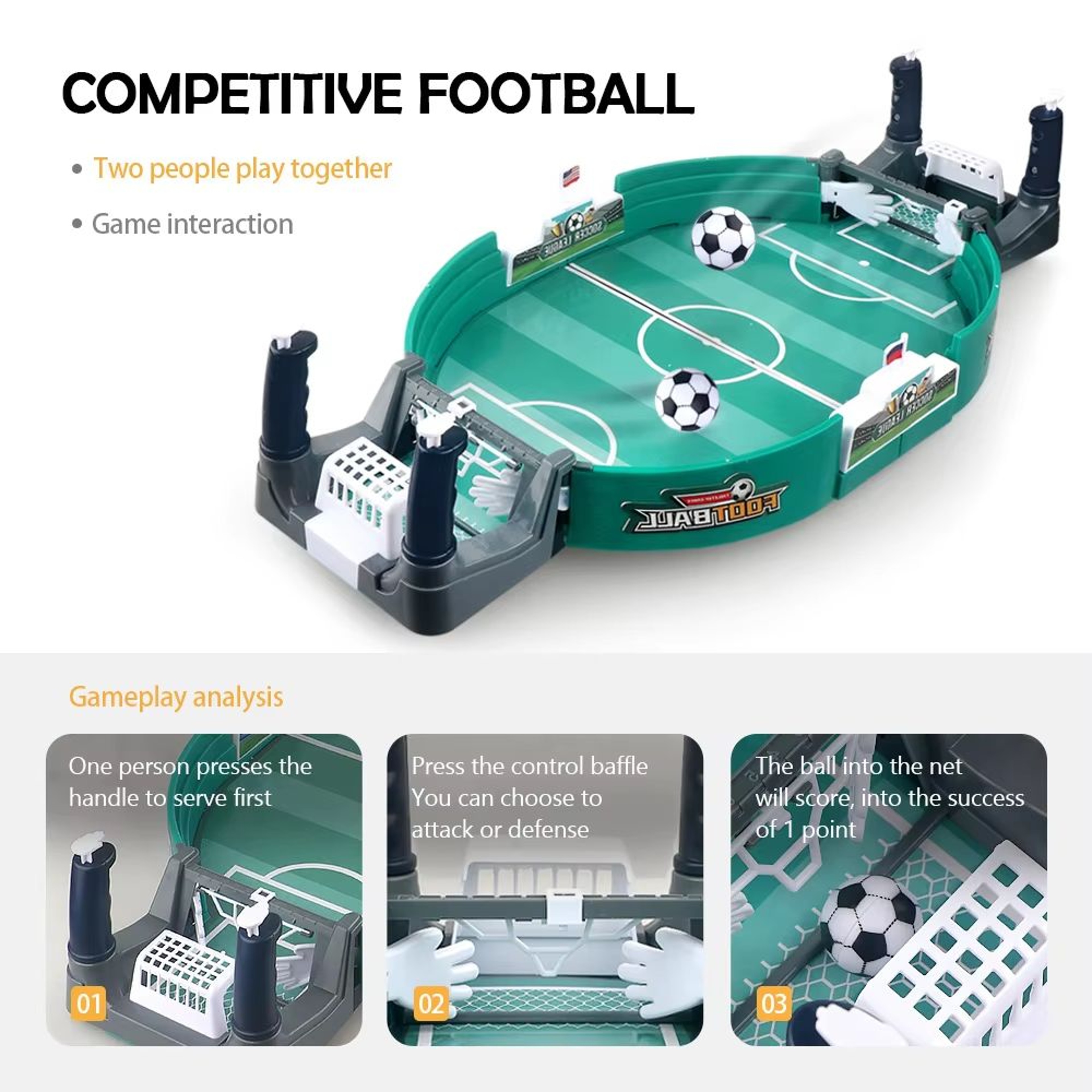 Tabletop Soccer Game Catapult Match With Score Sliders fast 2player Tabletop Fun 0