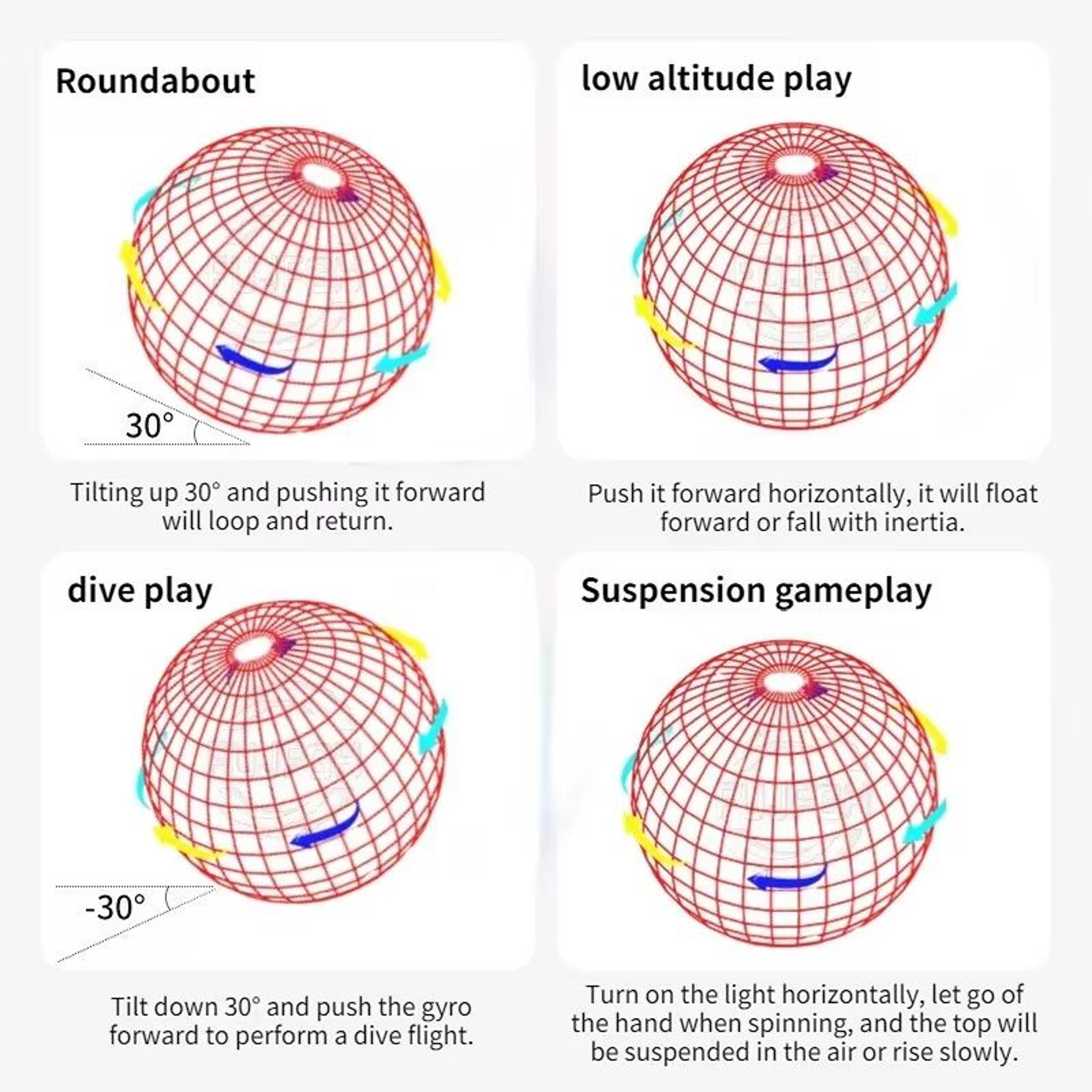 LED HandControlled Flying Orb Ball  Rechargeable Boomerang Spinner Toy 2