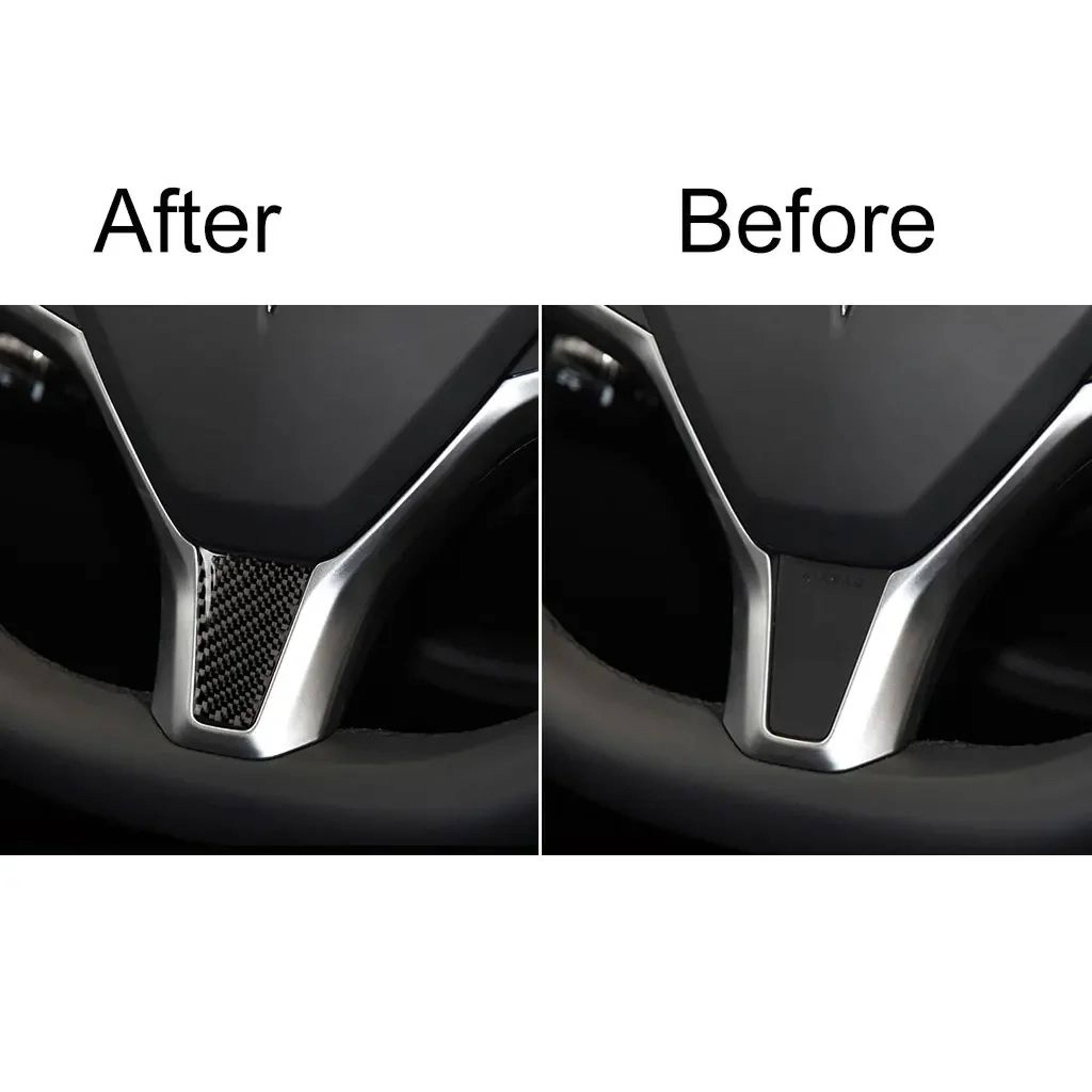 Carbon Fiber Steering Wheel Cover Sticker For Tesla Model S  X  Interior Trim Upgrade 2