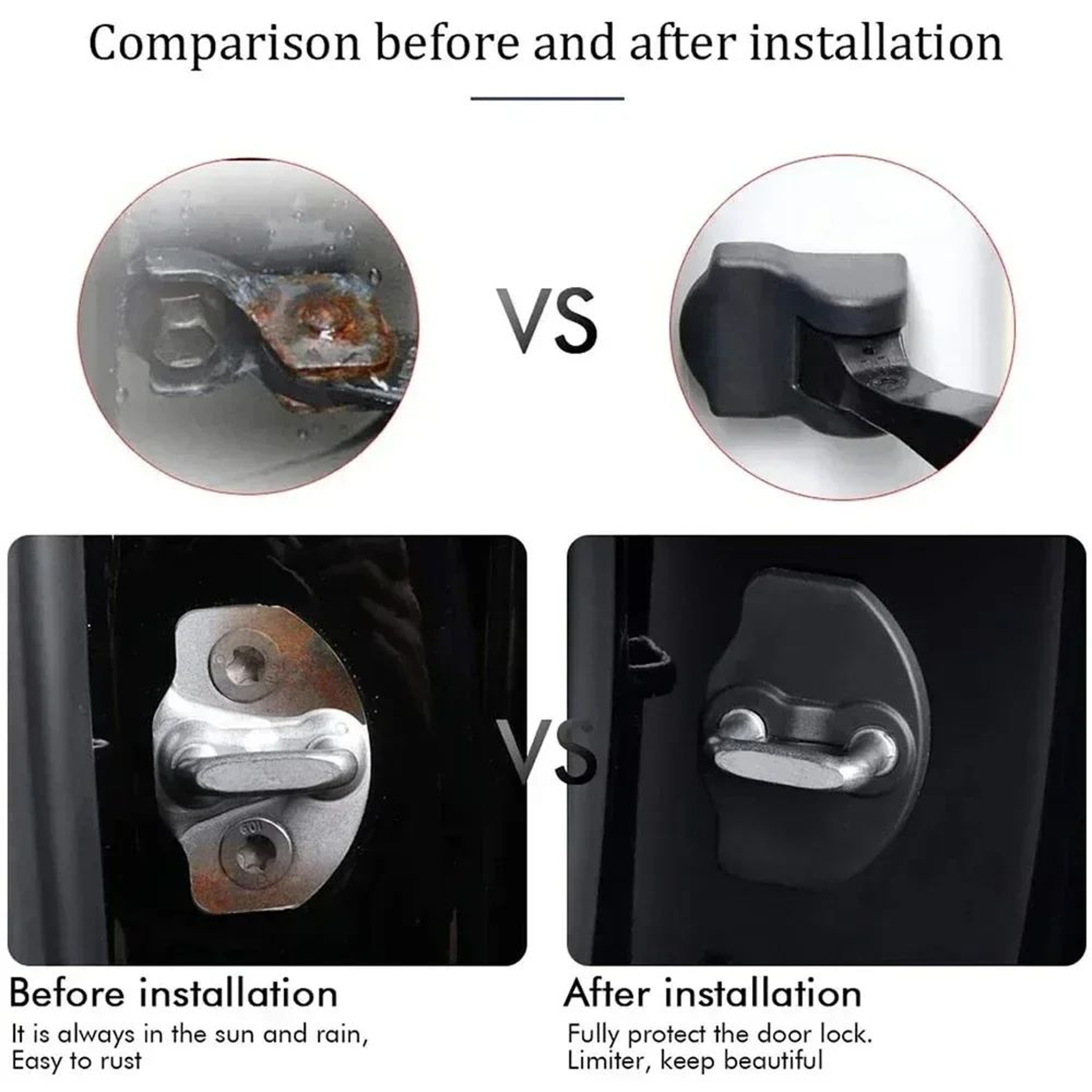 Door Lock Protector Covers For Tesla Model 3  Model Y  Interior Door Latch Protection Set 1