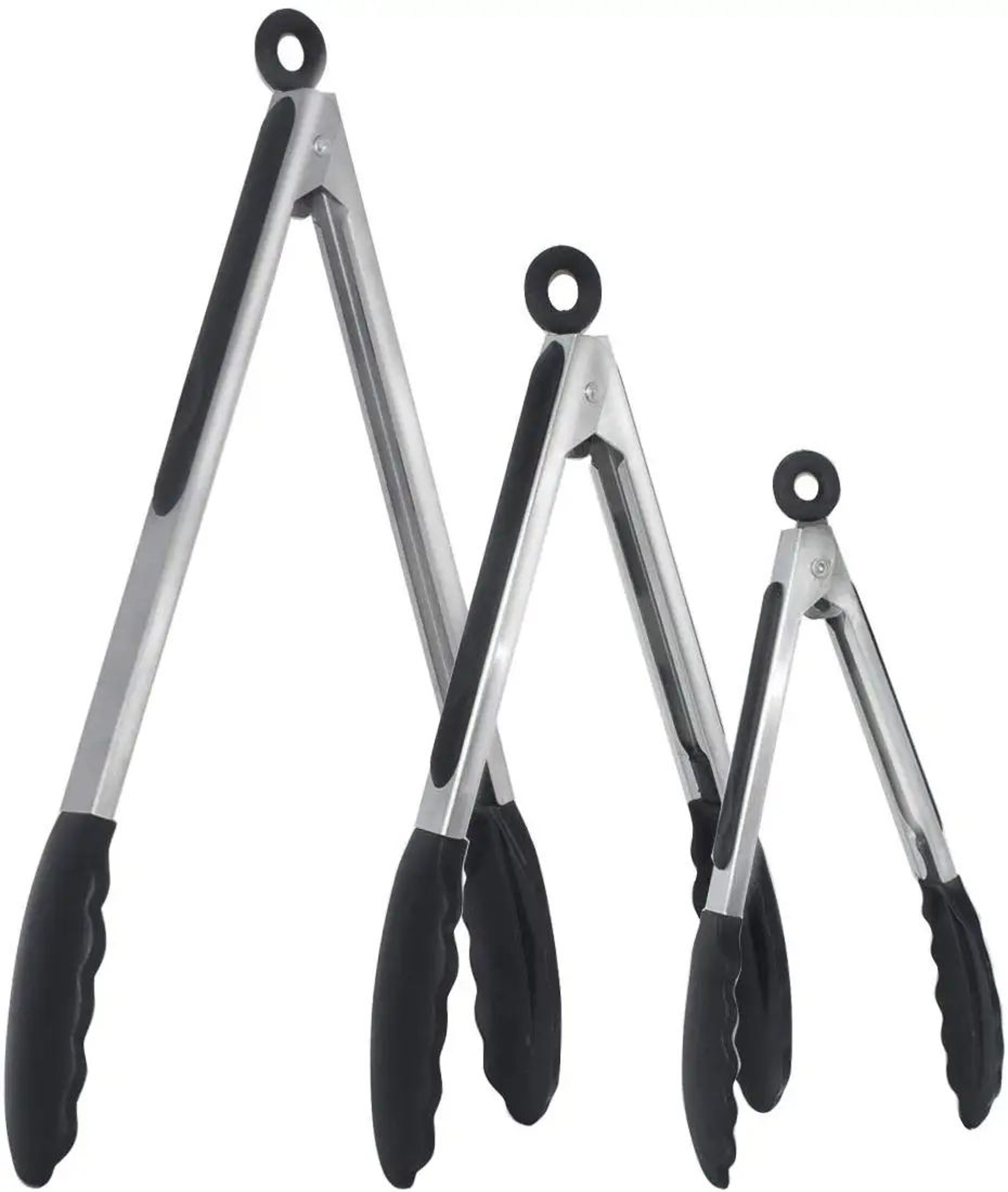 Stainless Steel Silicone Kitchen Tongs  Locking BBQ Cooking Tongs With NonSlip Tips 7912 Inch 0