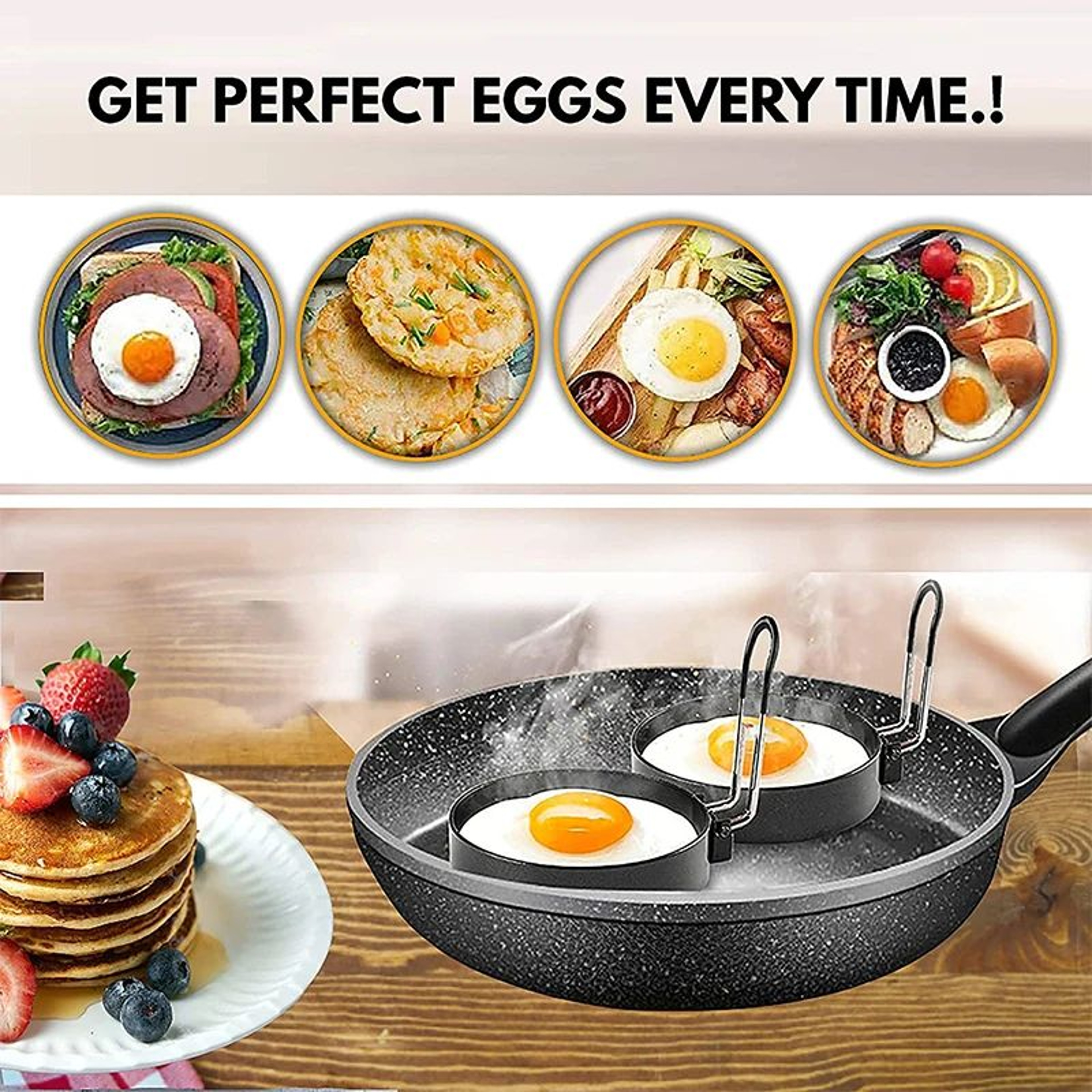 Stainless Steel Egg Frying Ring  Nonstick Pancake Mold Ring For Perfect Eggs  Breakfast 1