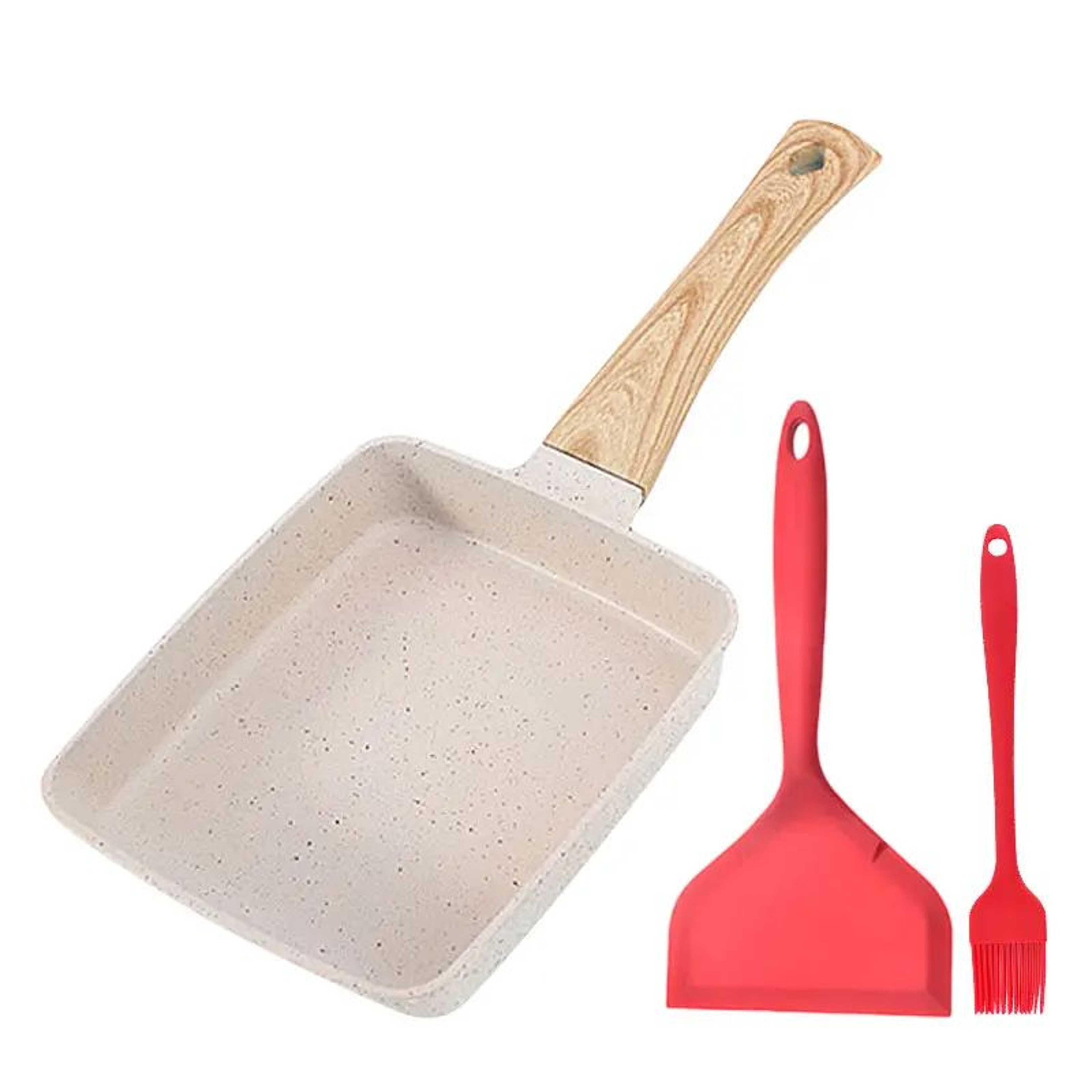 Nonstick Tamagoyaki Pan  Japanese Rectangular Omelette Pan With Detachable Handle For All Stovetops 0