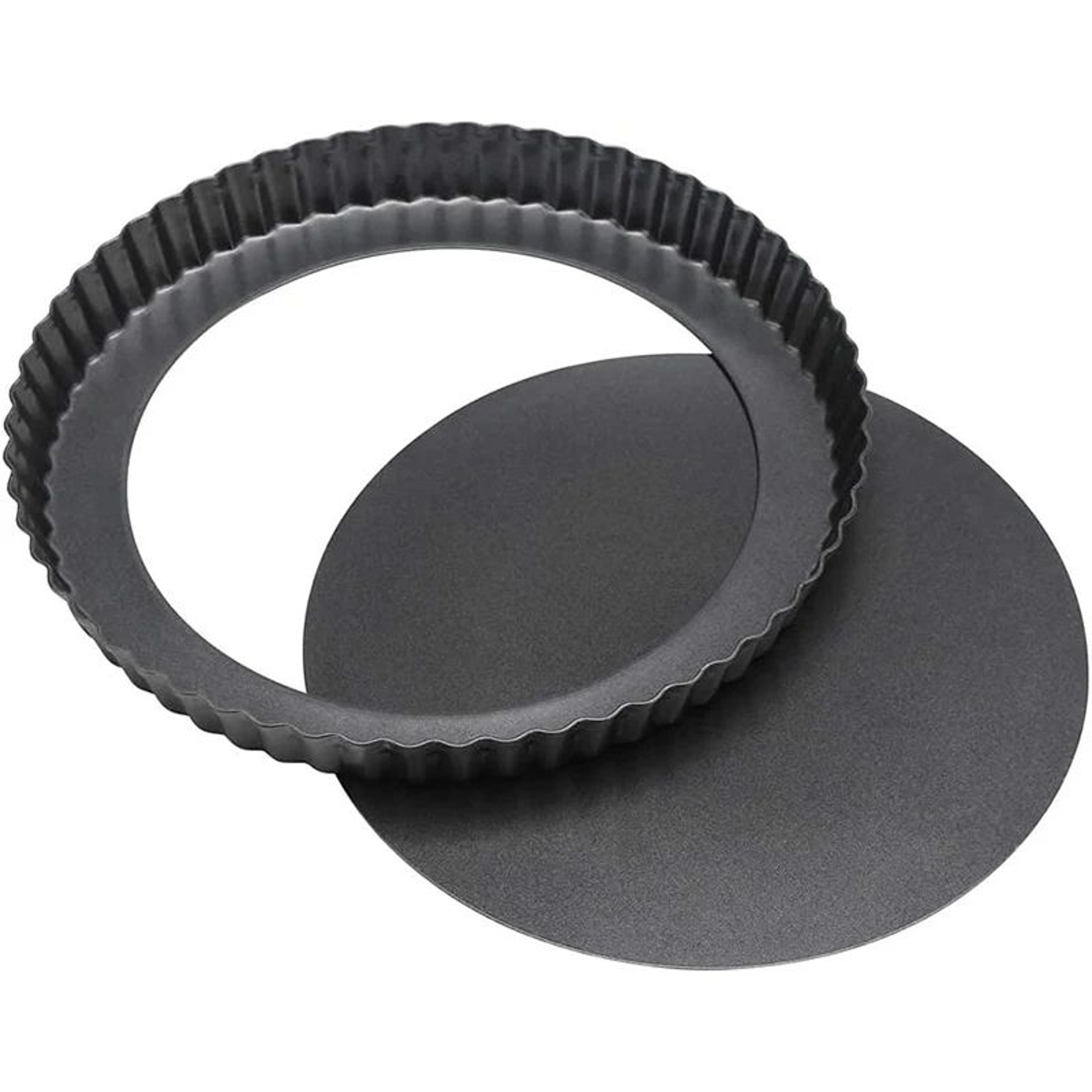 Nonstick Tart Quiche Pan With Removable Bottom  Fluted Loose Bottom Baking Pan For Pies  Cakes 4