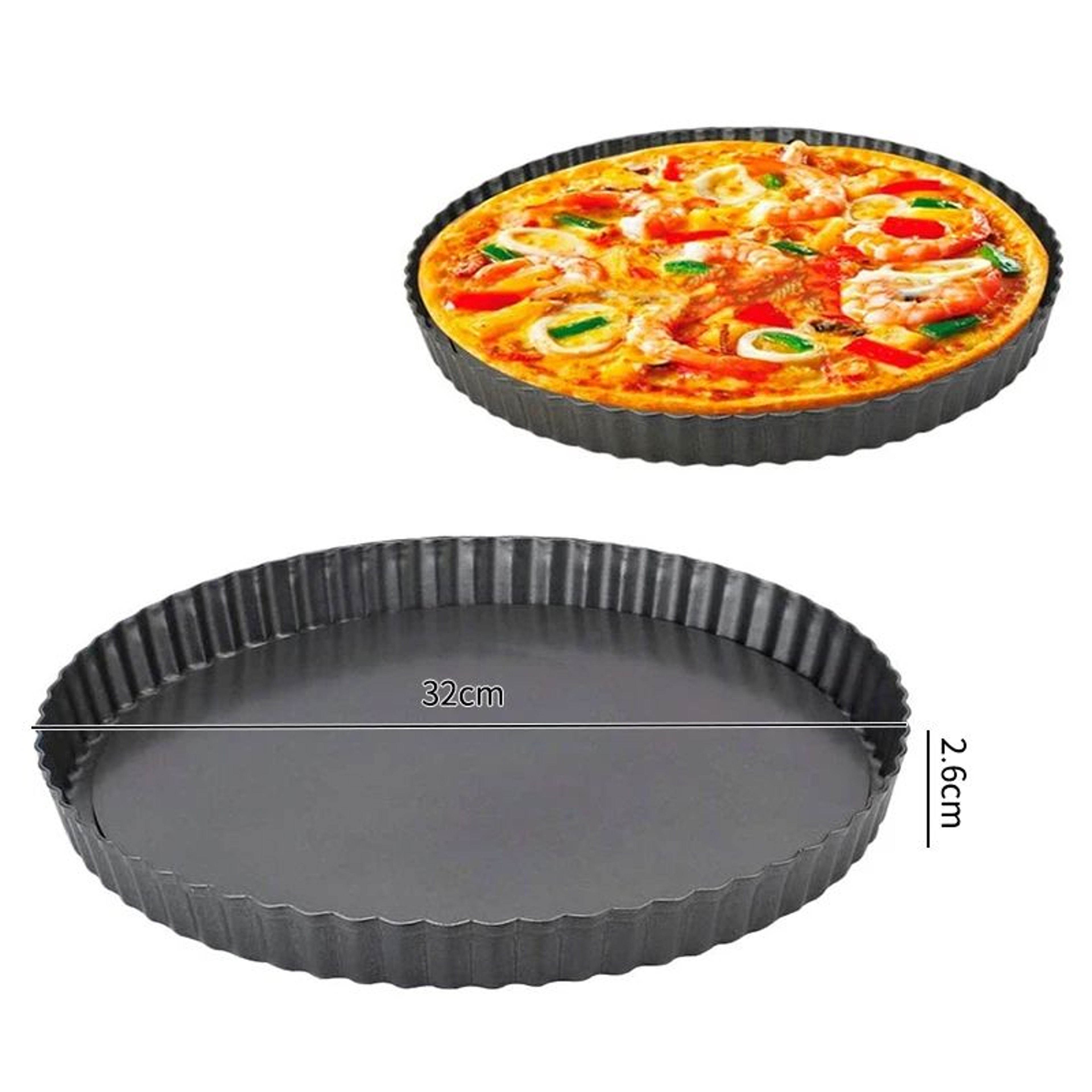 Nonstick Tart Quiche Pan With Removable Bottom  Fluted Loose Bottom Baking Pan For Pies  Cakes 5