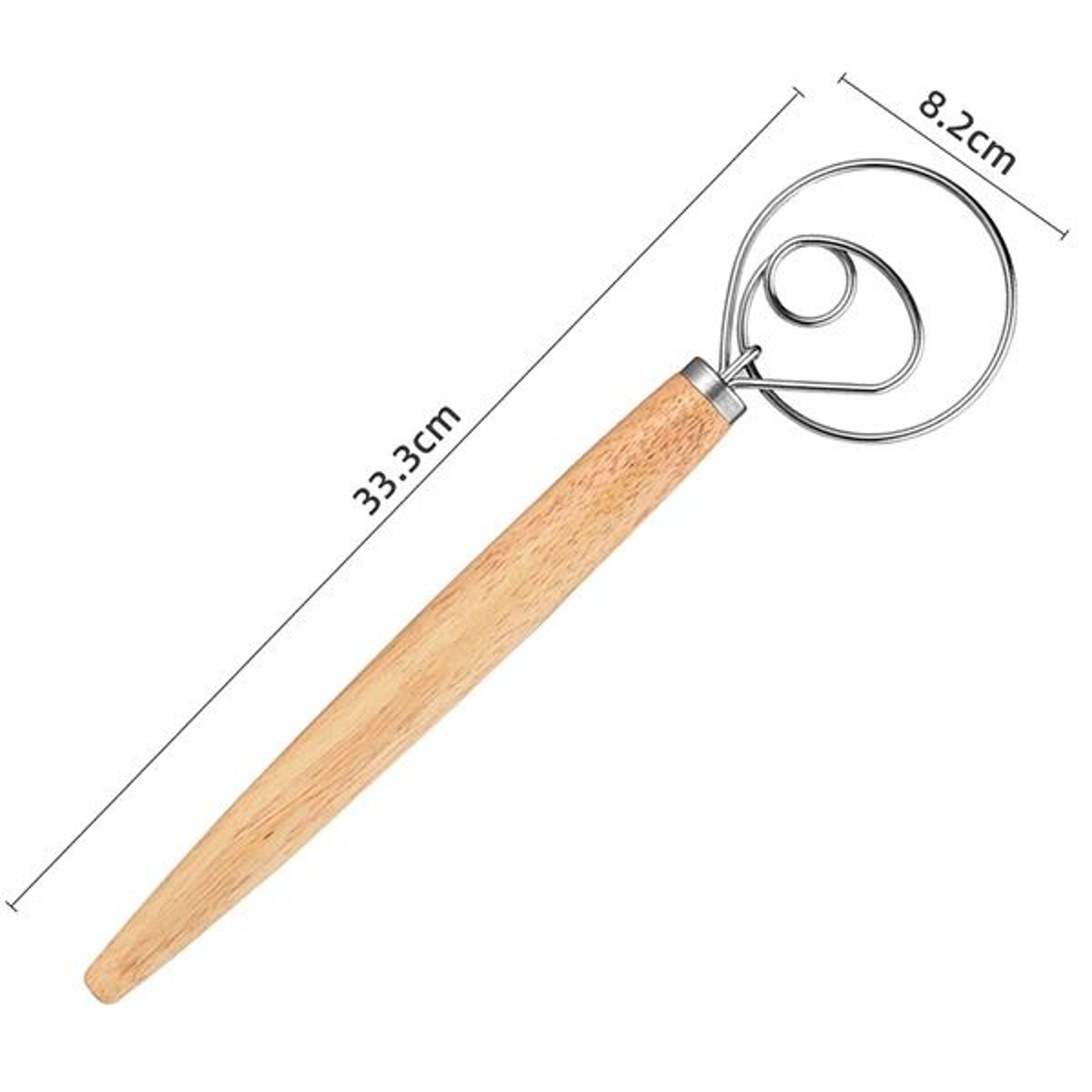 Stainless Steel Danish Dough Whisk  Handheld Bread Dough Mixer For Baking  Pastry 2