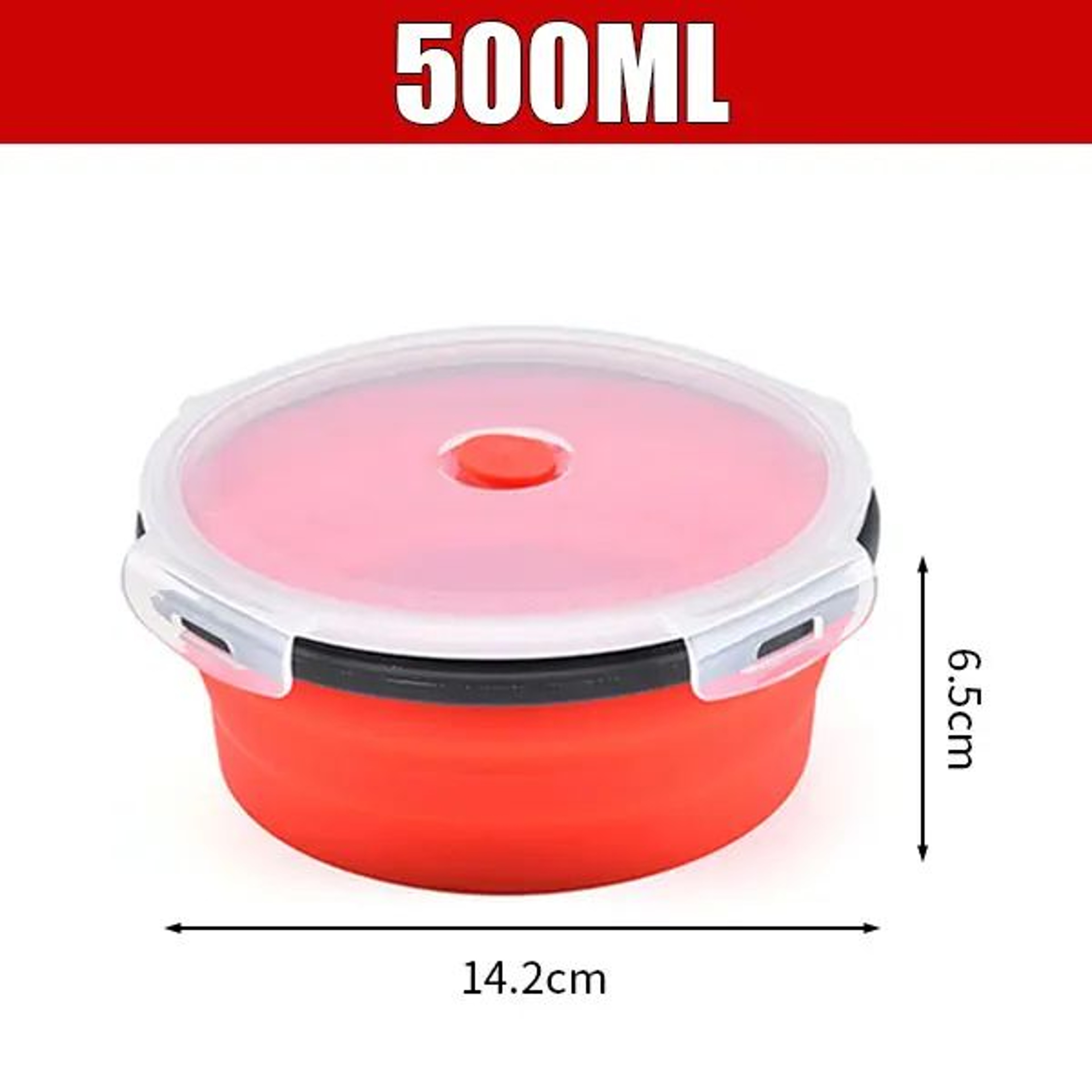 Collapsible Silicone Lunch Box With Lid  MicrowaveSafe Folding Food Container For Work  Travel 7