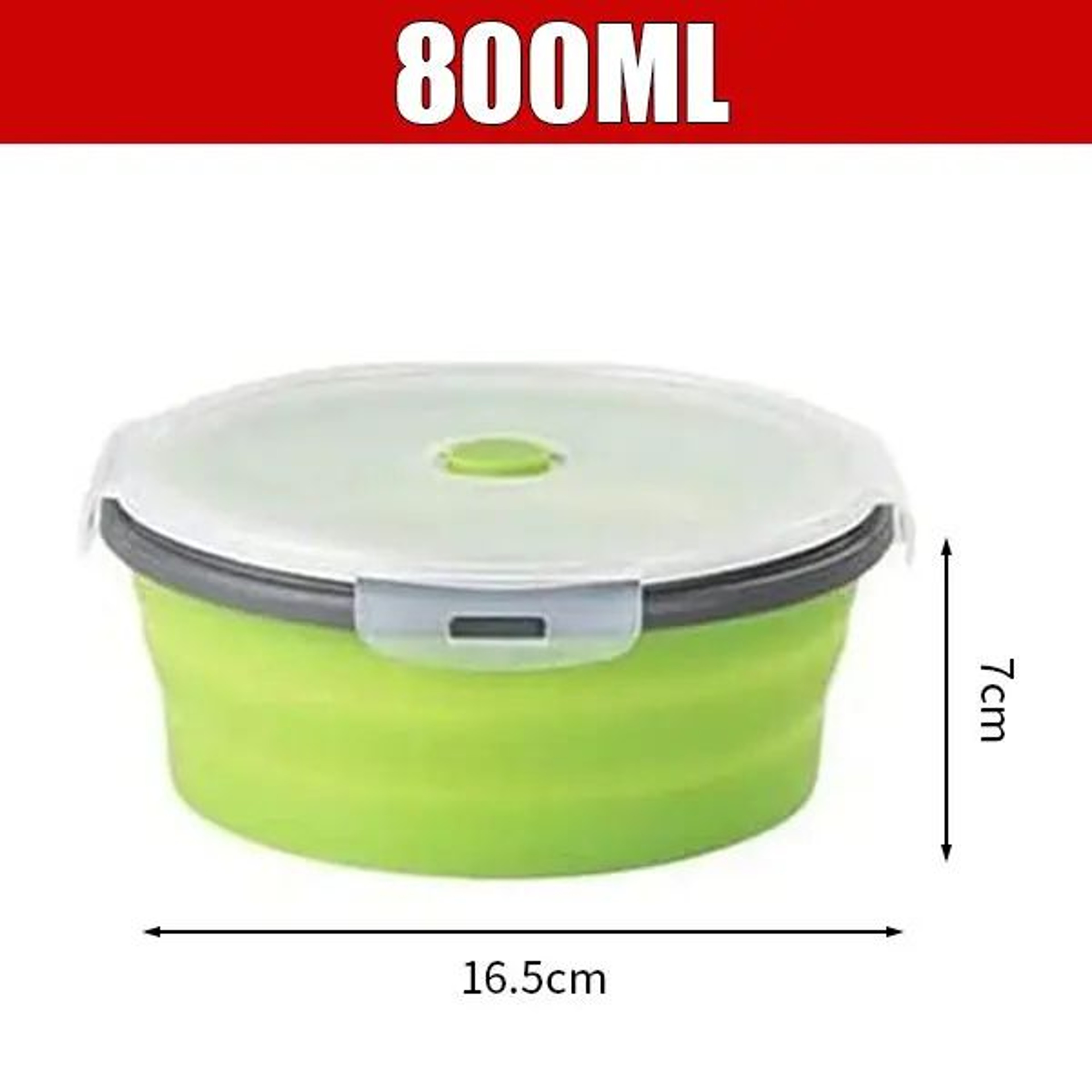 Collapsible Silicone Lunch Box With Lid  MicrowaveSafe Folding Food Container For Work  Travel 9