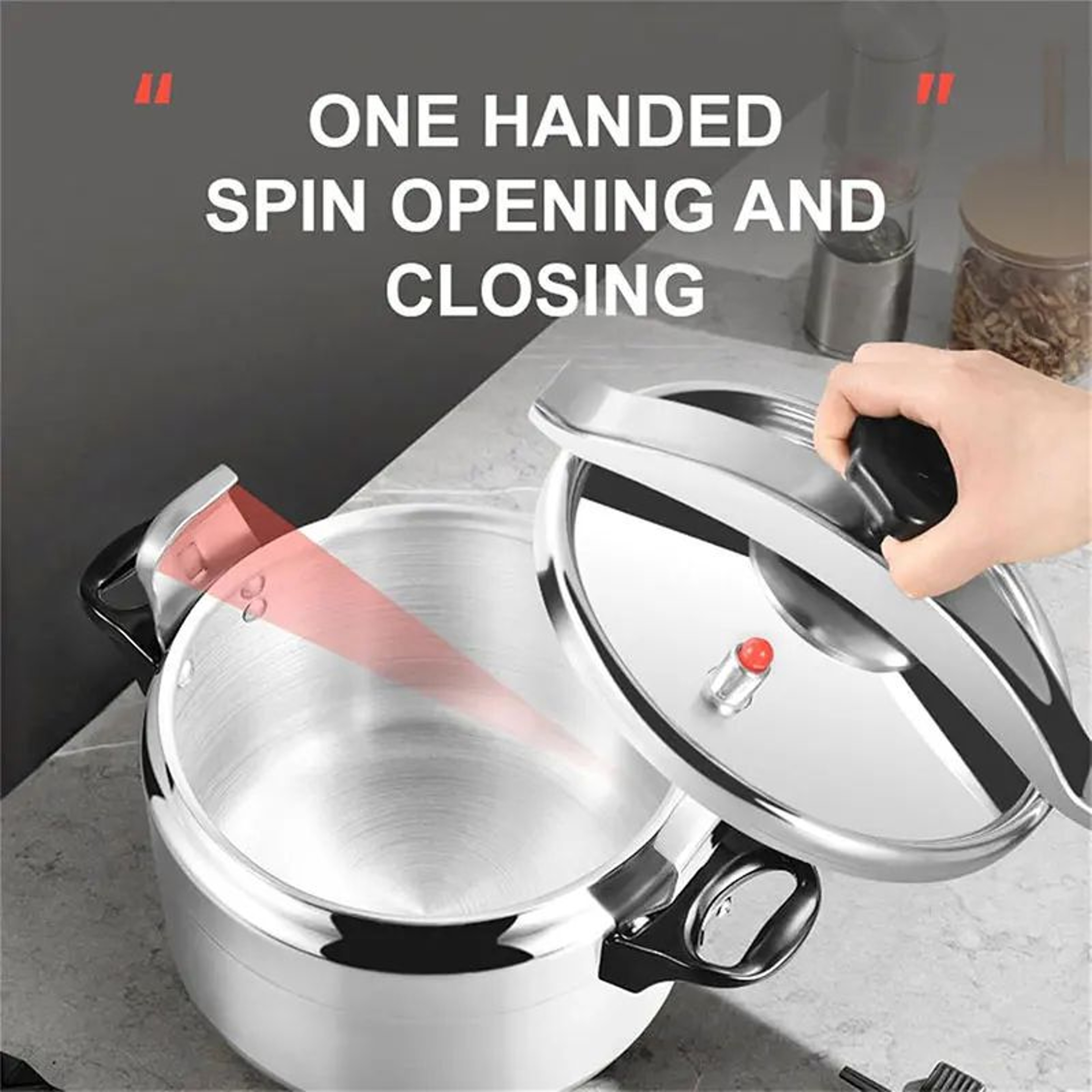 Aluminum Pressure Cooker For Gas Stoves  Safe Lock Pressure Canner In 3L To 7L Sizes 3