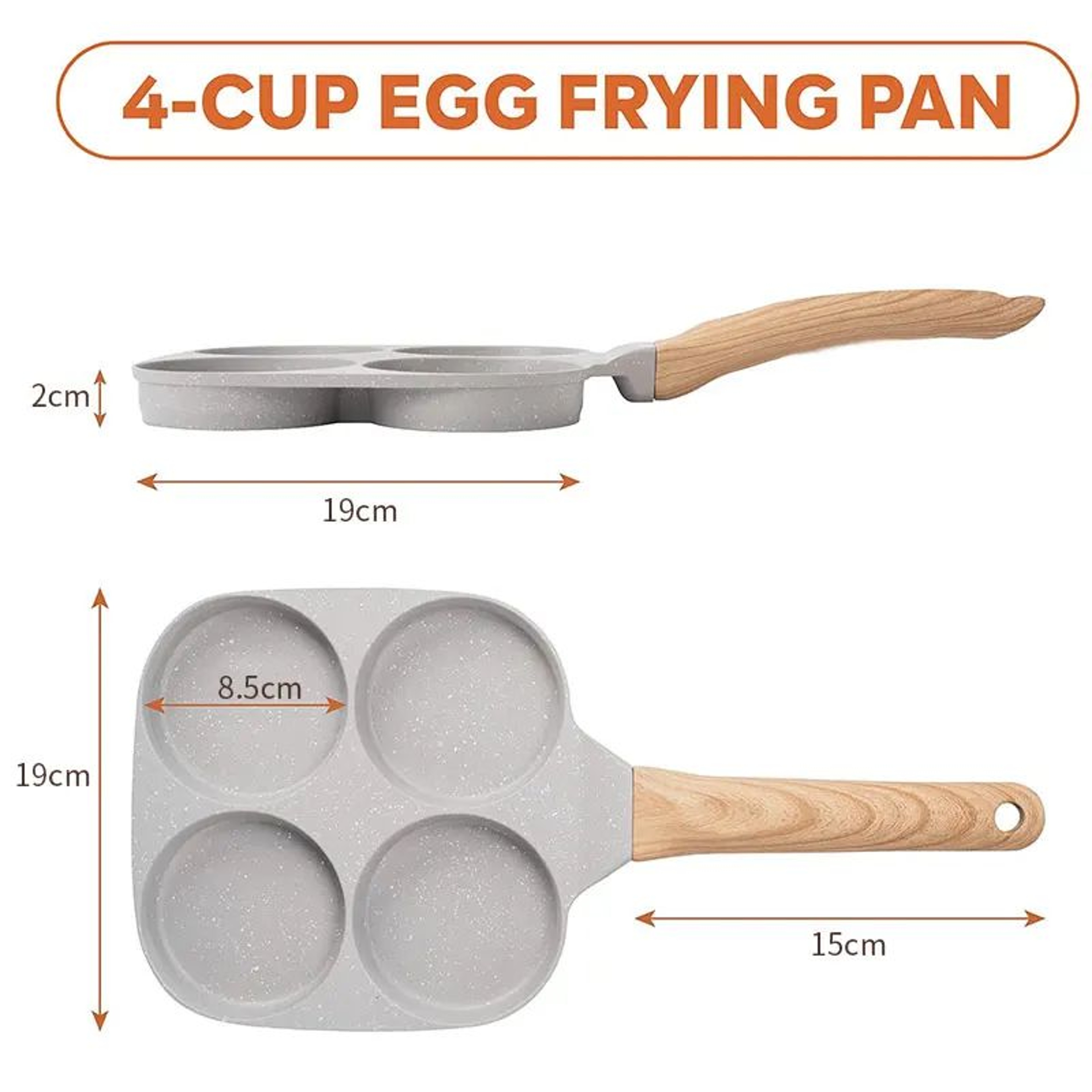 4Cup Egg Pan Omelette Skillet  Nonstick Granite Pan For Gas  Induction Cooking 1
