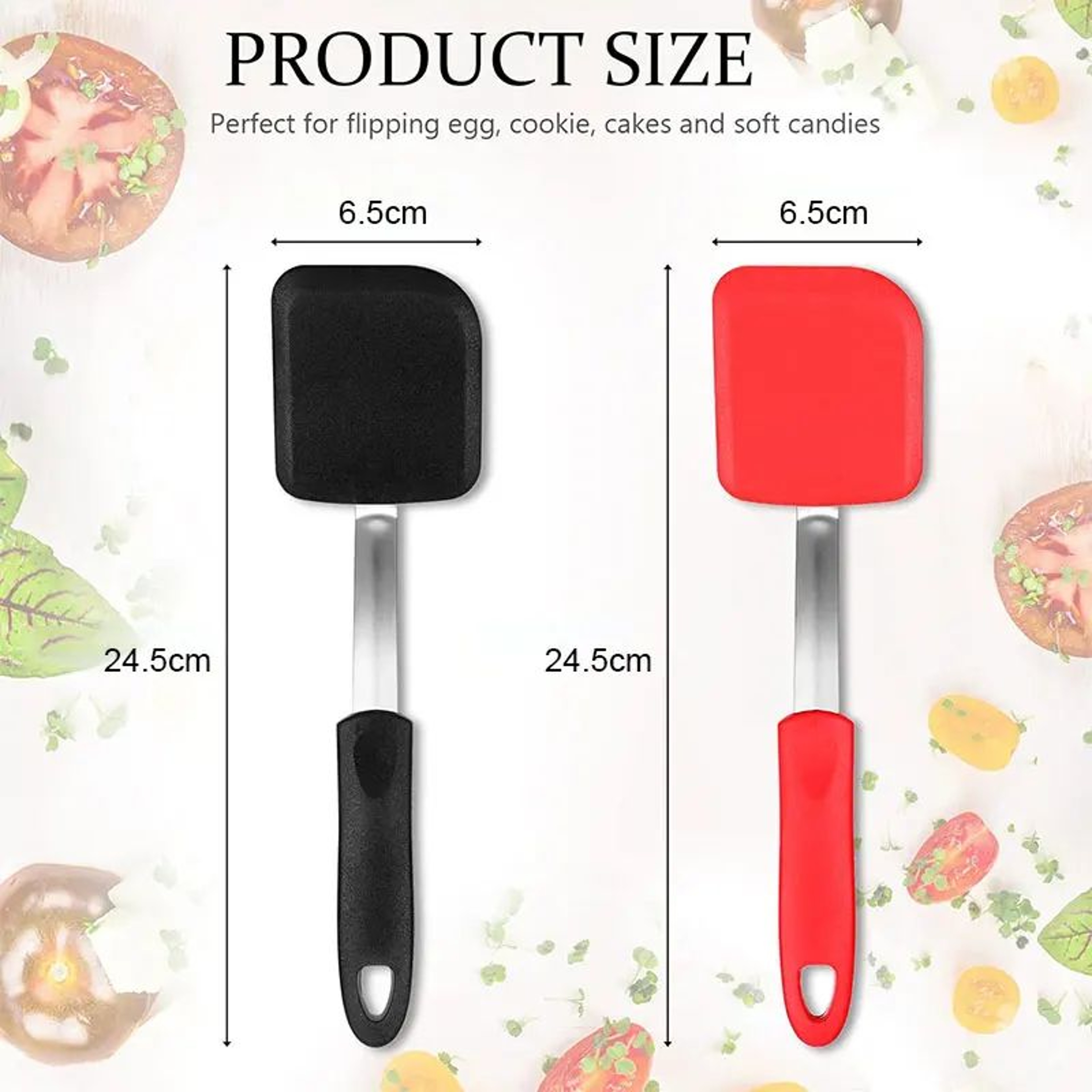 Mini Silicone Spatula Turner  HeatResistant Nonstick Cookie  Egg Flipper 1