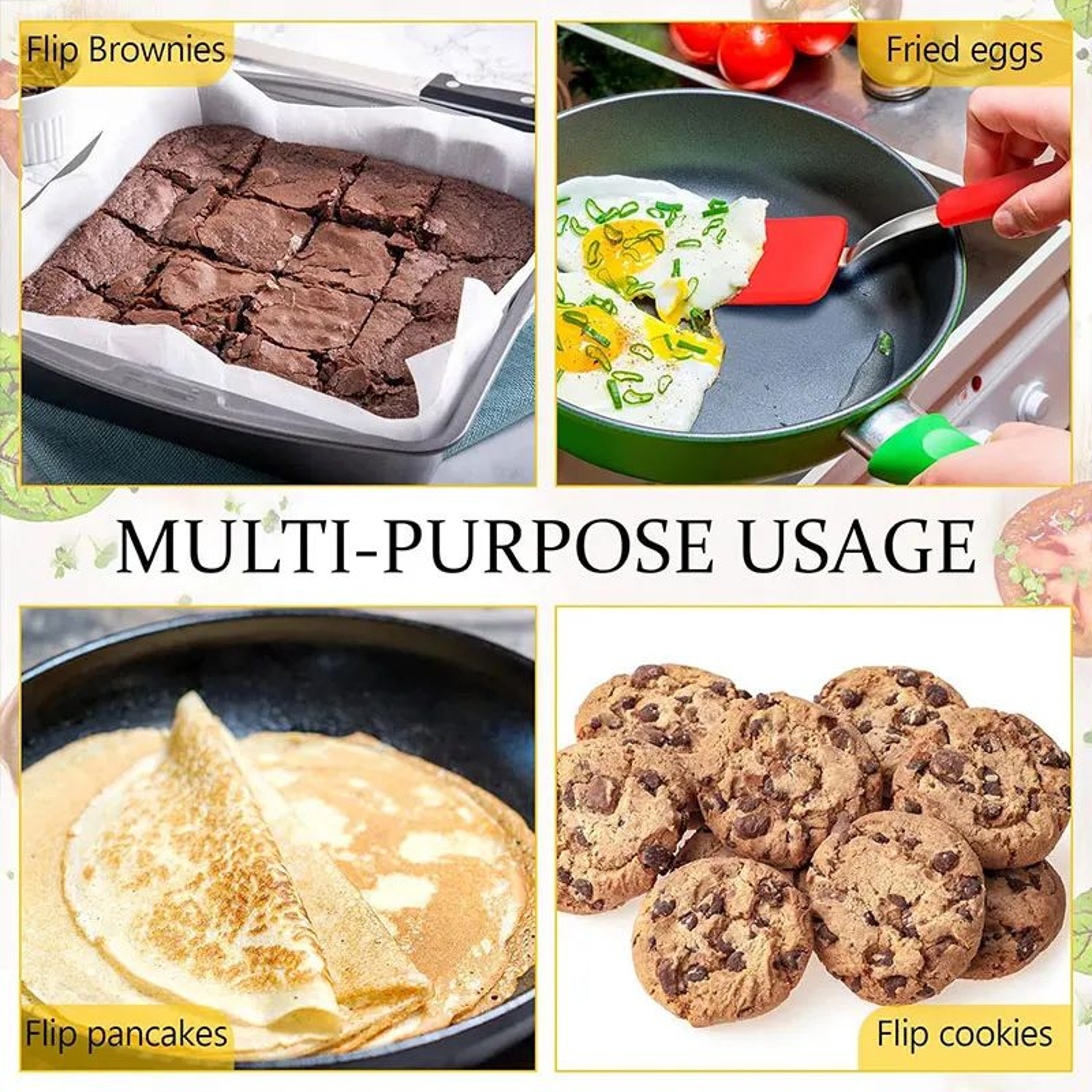 Mini Silicone Spatula Turner  HeatResistant Nonstick Cookie  Egg Flipper 2