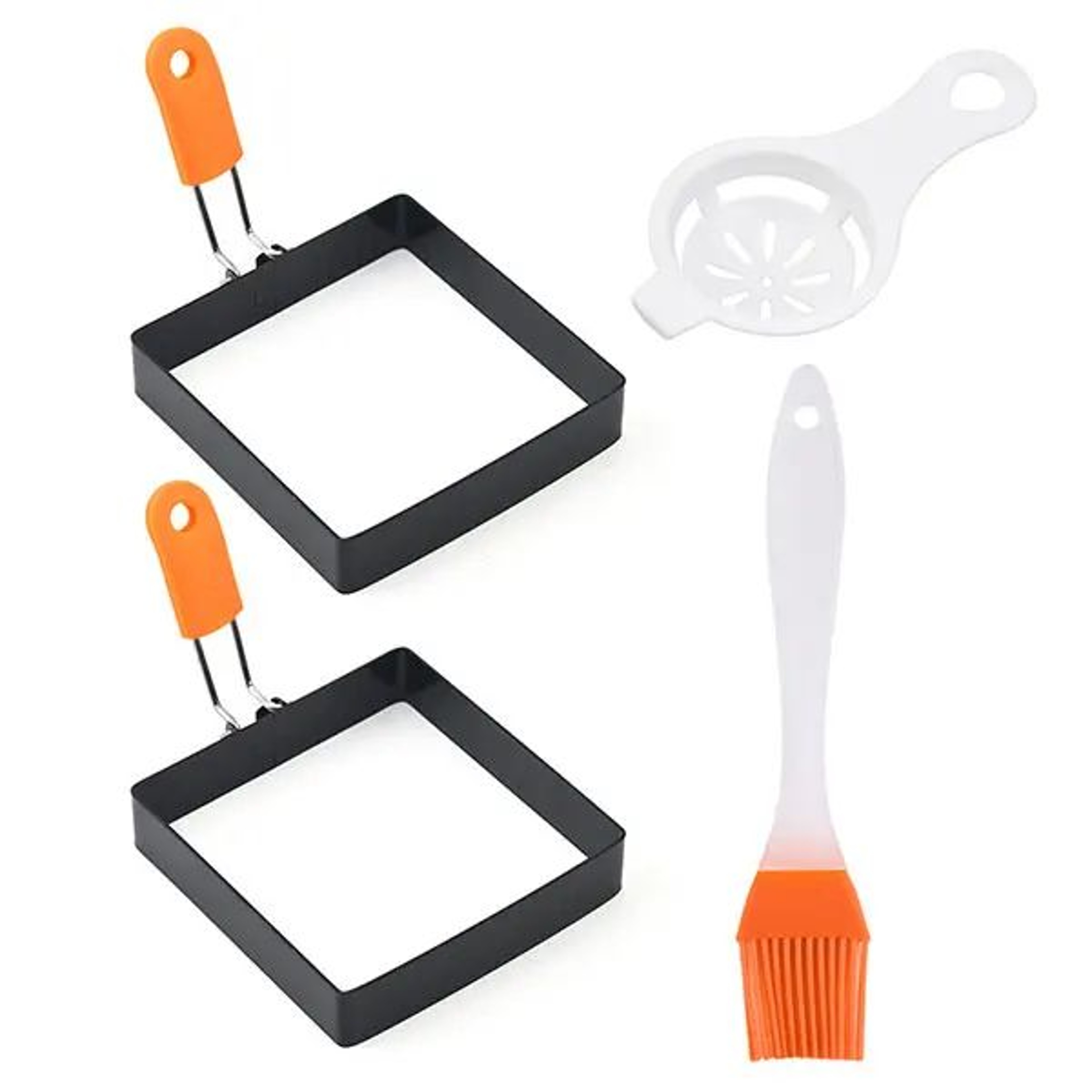 Square Stainless Steel Egg  Pancake Rings  Nonstick Frying Rings For Perfect Breakfasts 34 Pcs 5