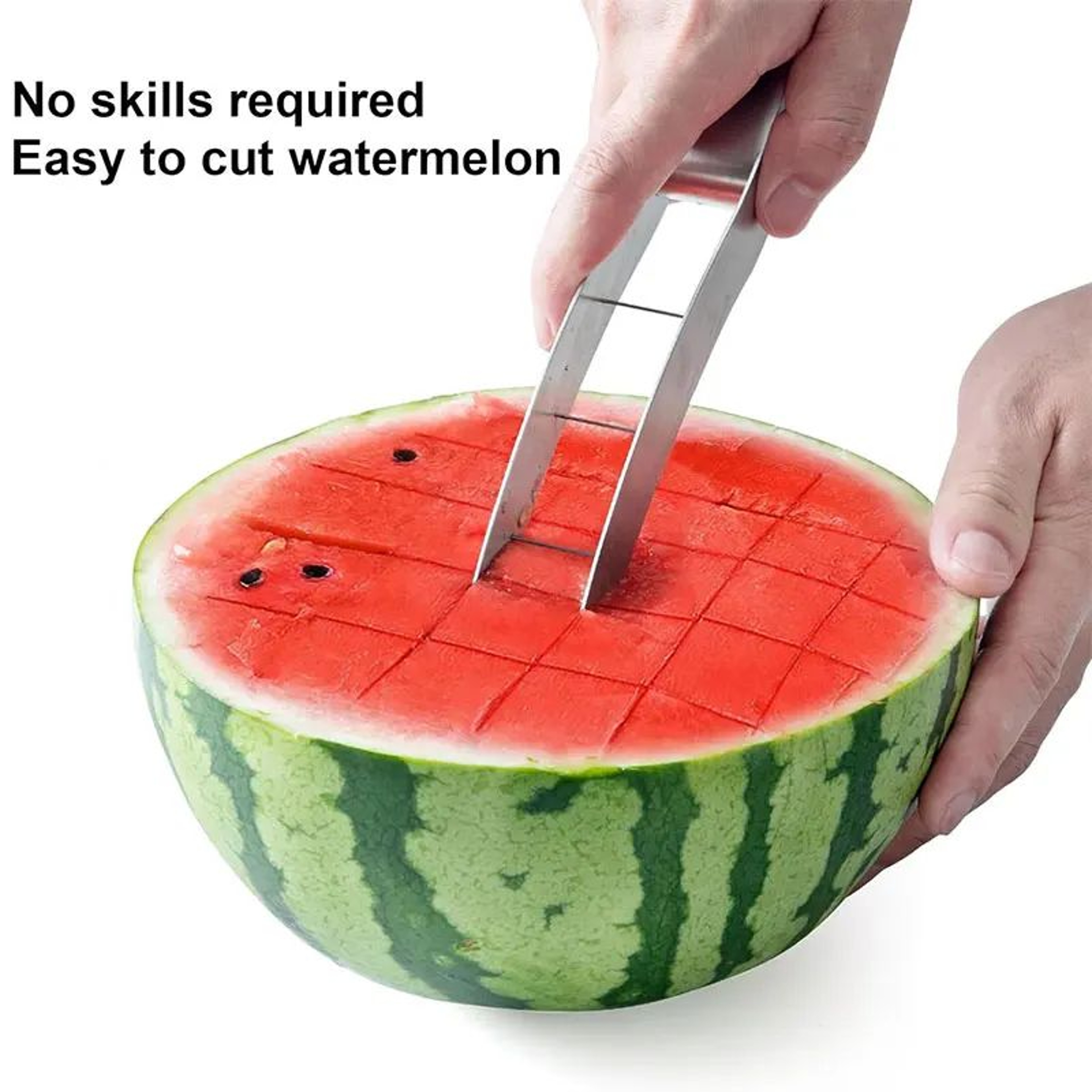 Stainless Steel Watermelon Cutter Slicer  Easy Cube Melon Cutter Tool 1