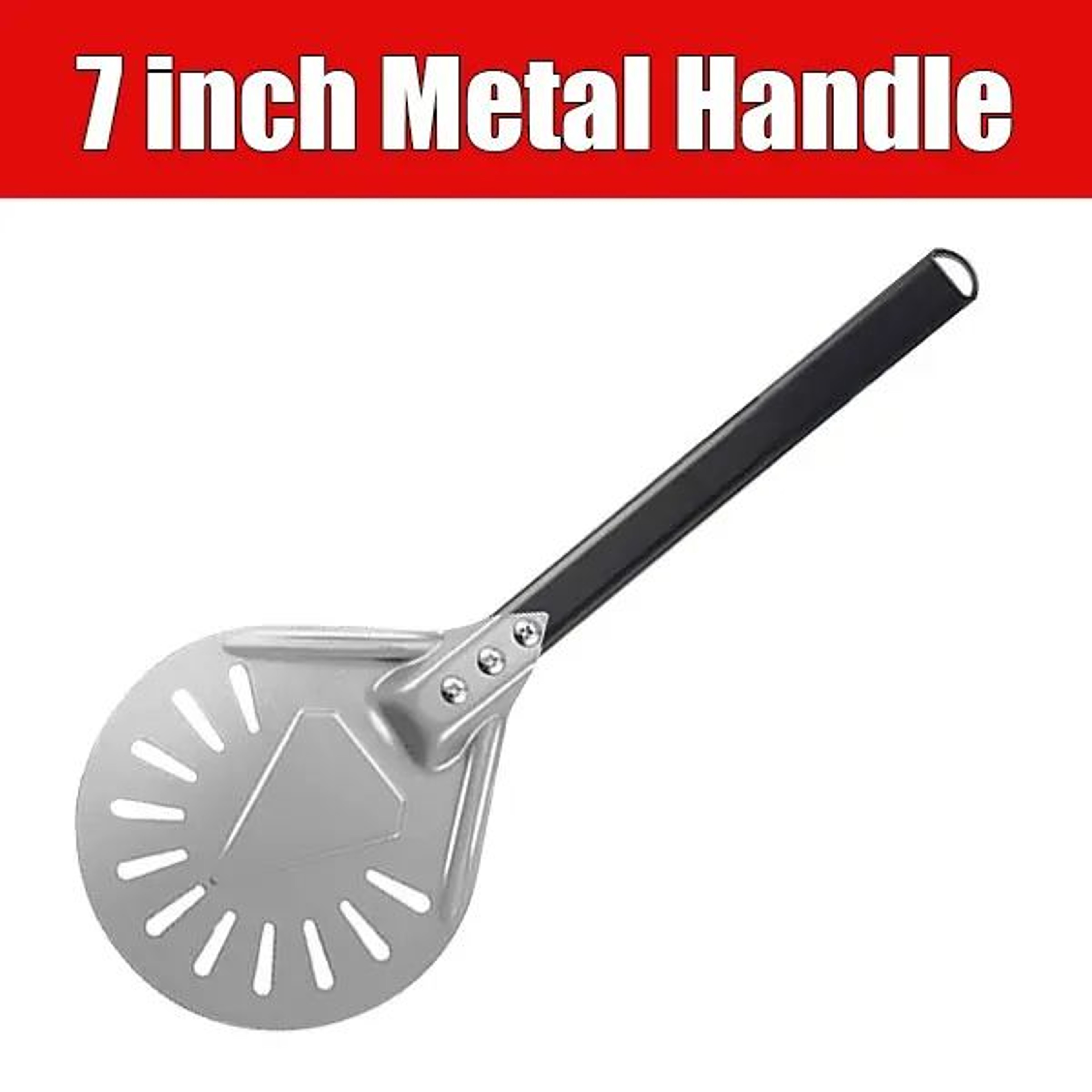 Perforated Aluminum Pizza Turning Peel  Round Pizza Peel Turner With Long Handle 7912 Inch 5