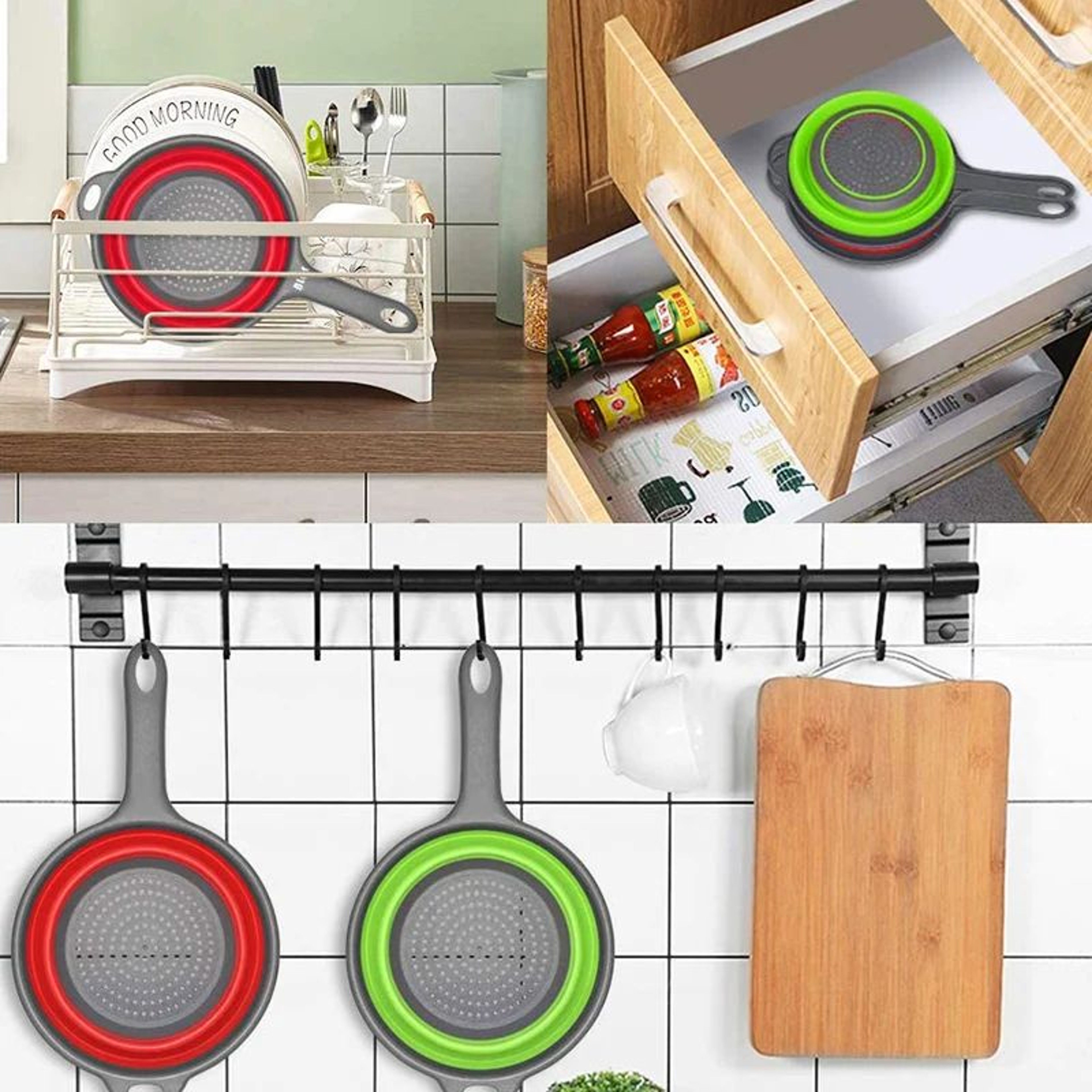Extendable Collapsible Kitchen Colander With Long Handle  Adjustable Pasta And Vegetable Strainer 2