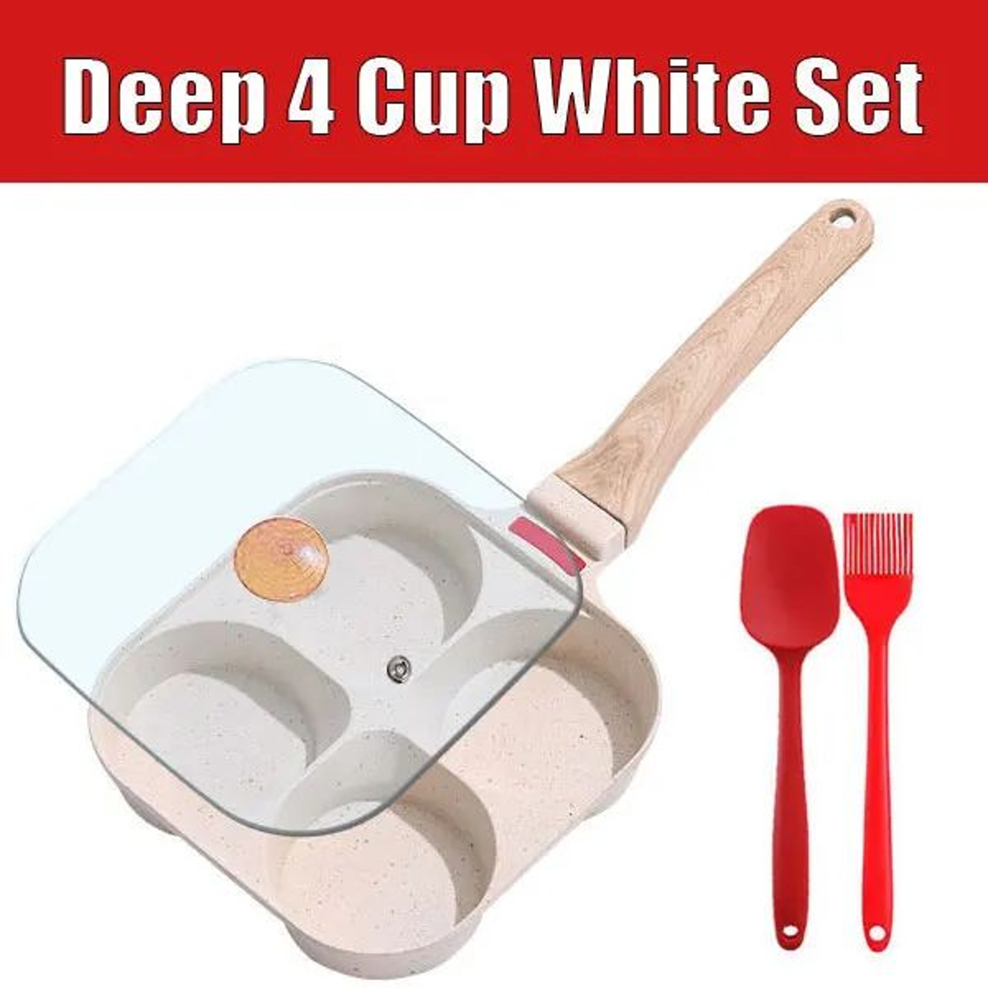 MultiCup Nonstick Egg Frying Pan With Lid  34Cup Omelet  Pancake Breakfast Skillet 8