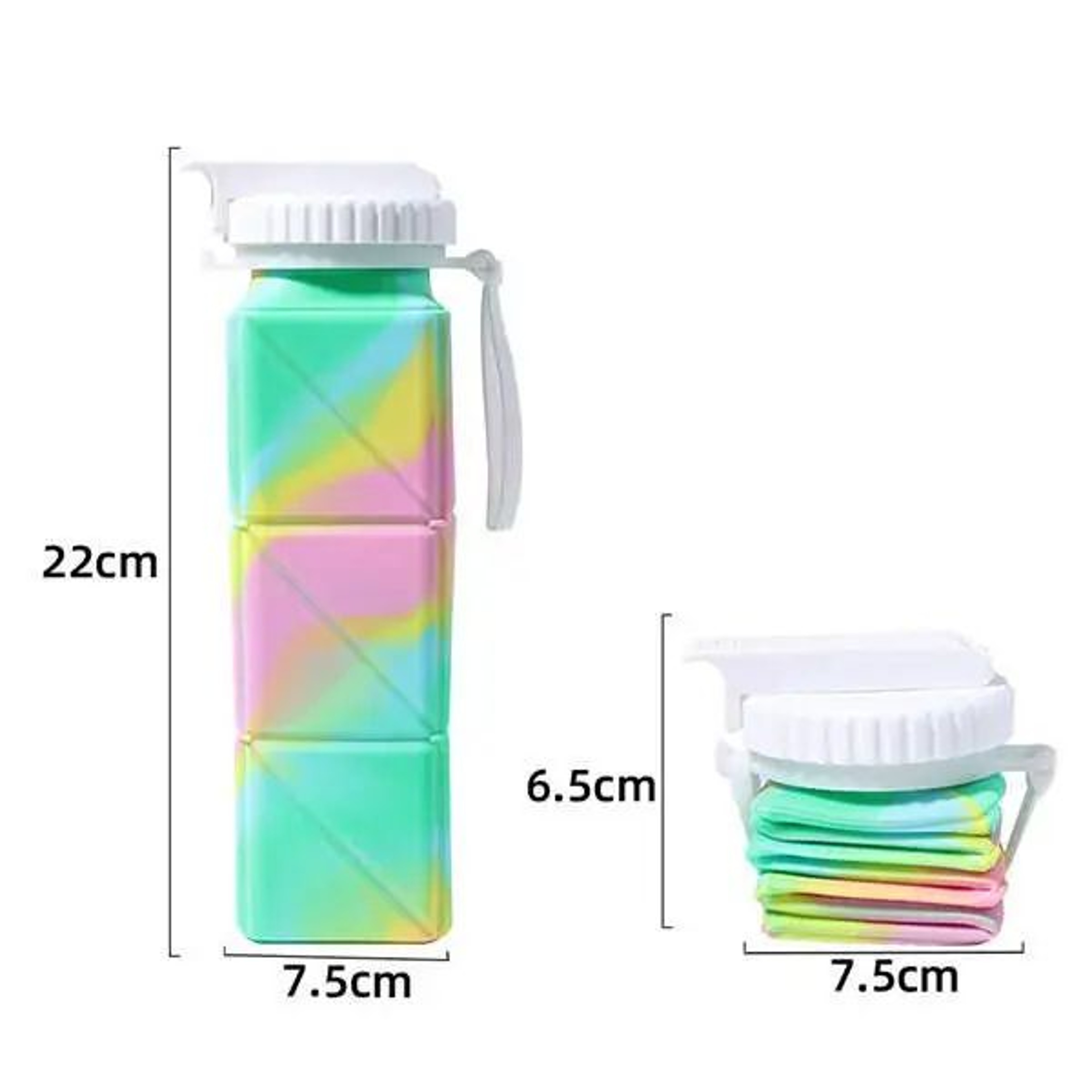 620ml Collapsible Silicone Water Bottle With Straw Lid  Leakproof BPAFree Travel Bottle 2