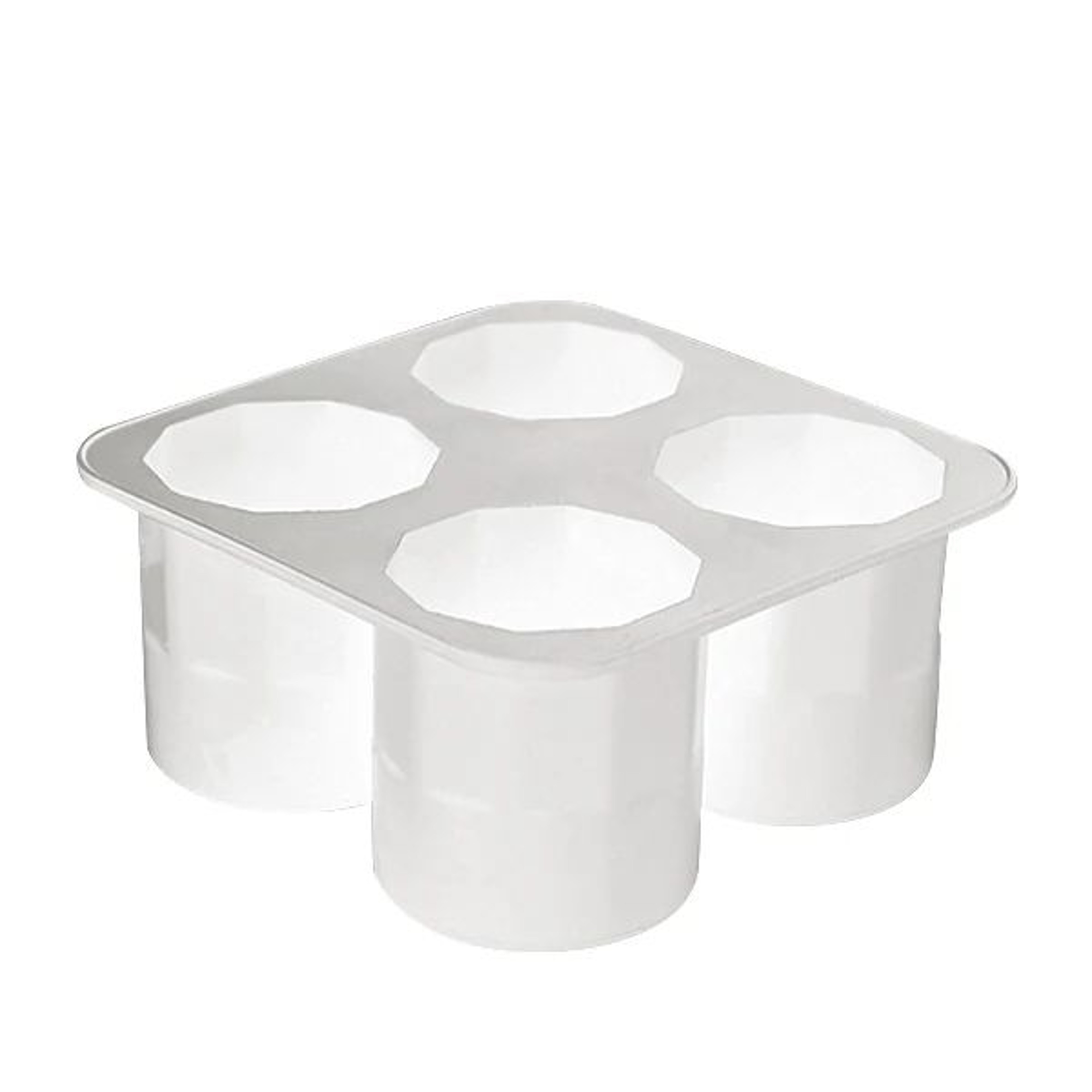 Silicone Shot Glass Ice Mold Tray  Reusable Whiskey Ice Cube Maker 4 Cavities 5