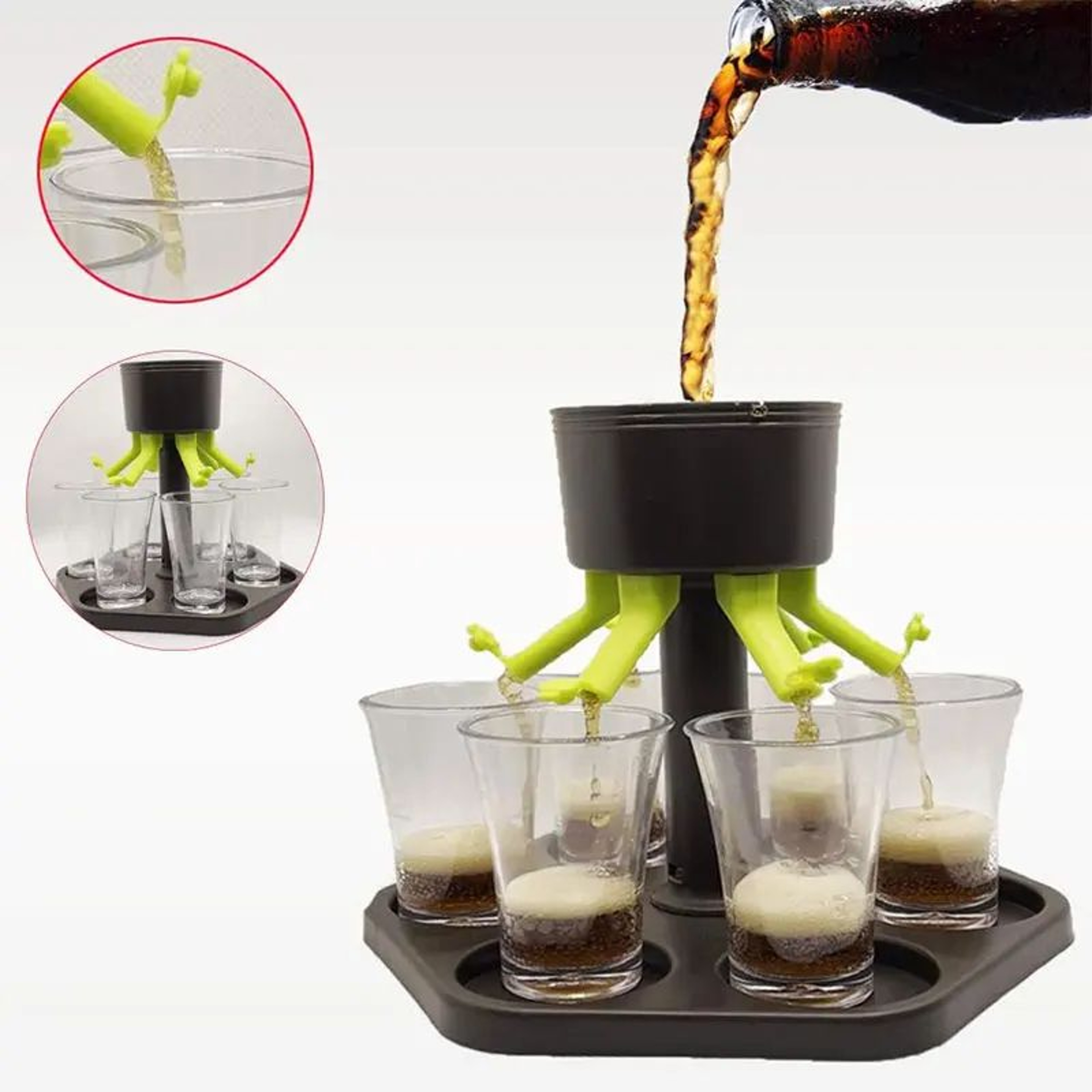6Shot Buddy Dispenser With Holder  Plastic Shot Dispenser  Liquor Pourer For Parties 2