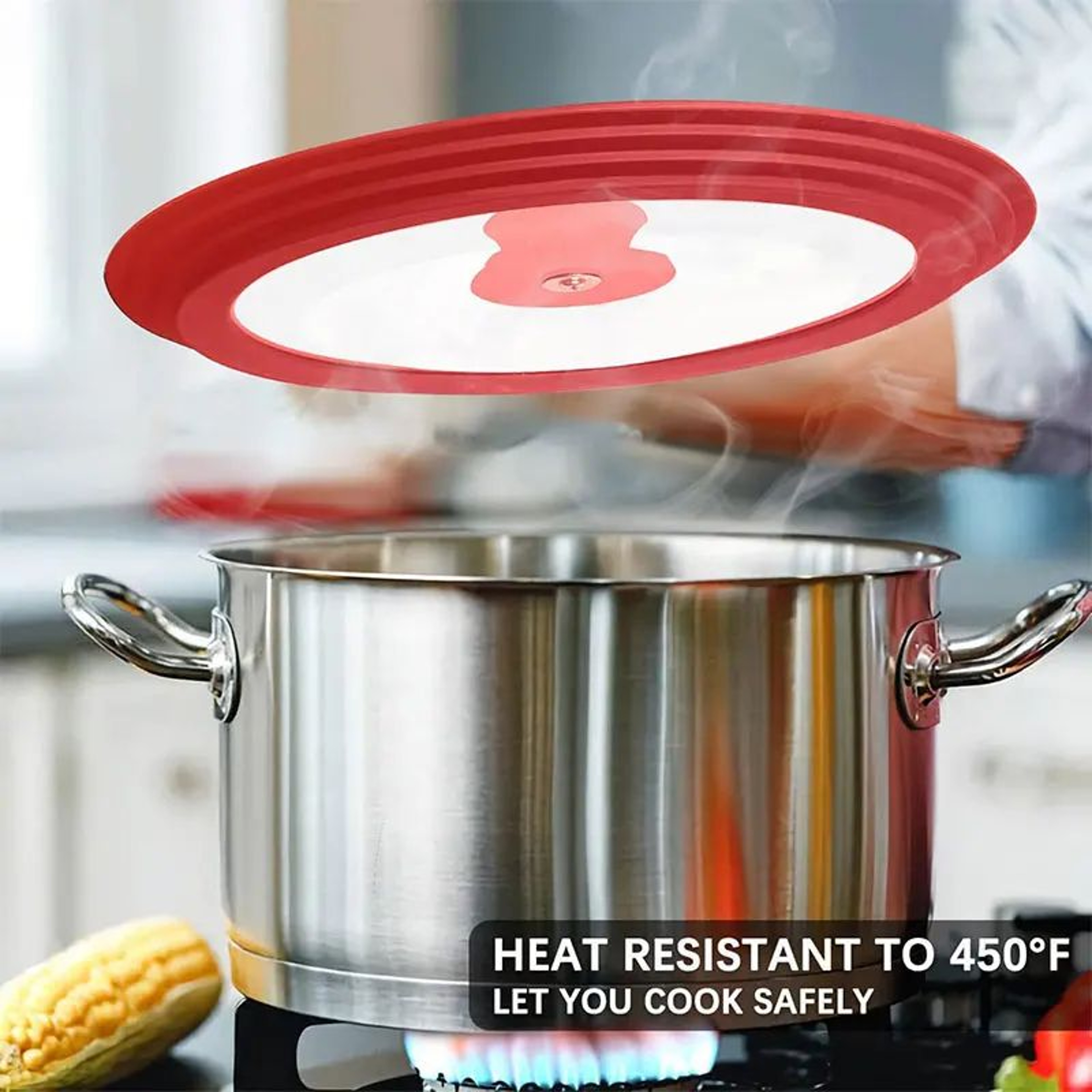 Universal Silicone Pan Lid  HeatResistant Pot Lid For Pots Pans  Skillets 1632cm 3