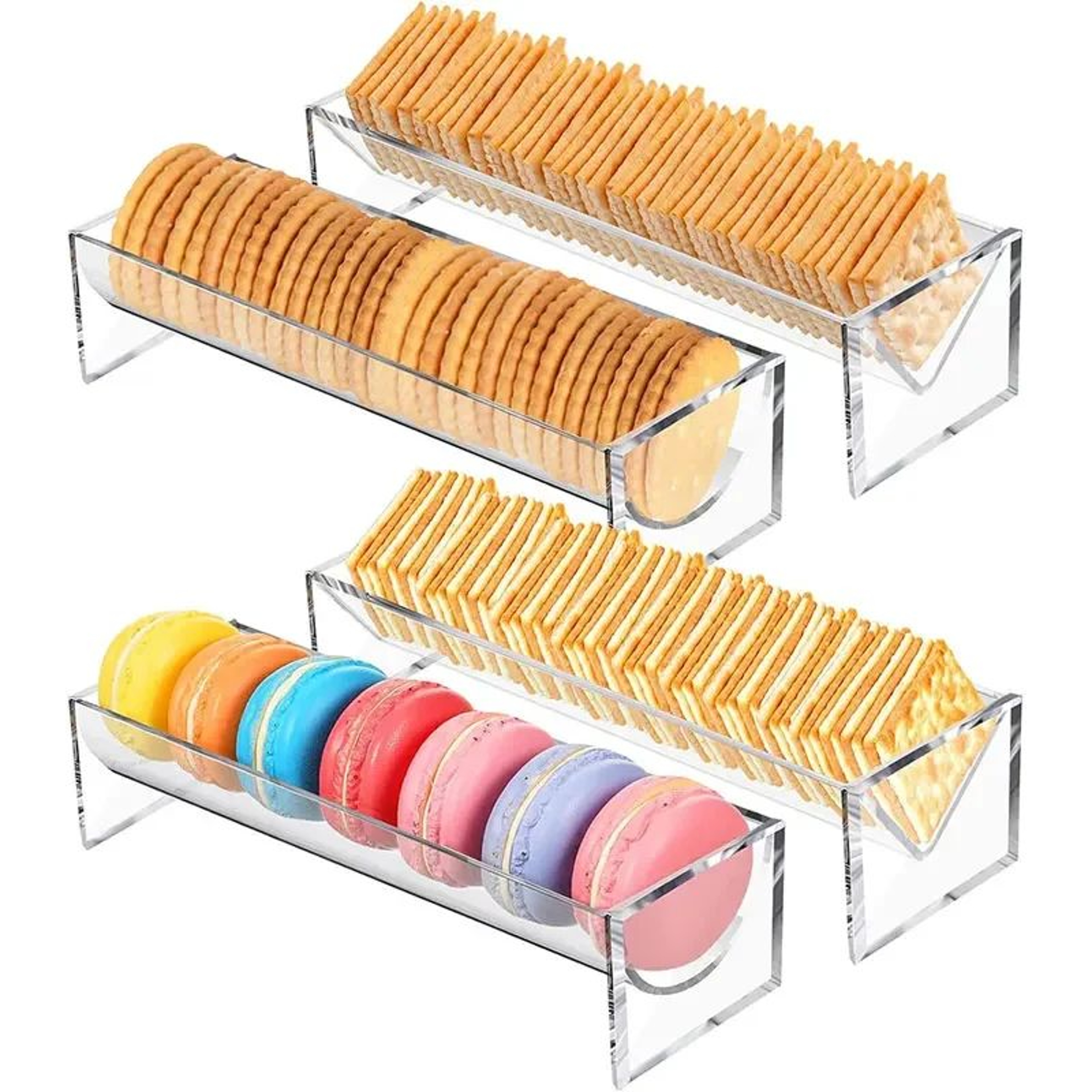 Clear Acrylic Cracker Tray  Rectangular Cracker Holder  Elegant Serving Display 0