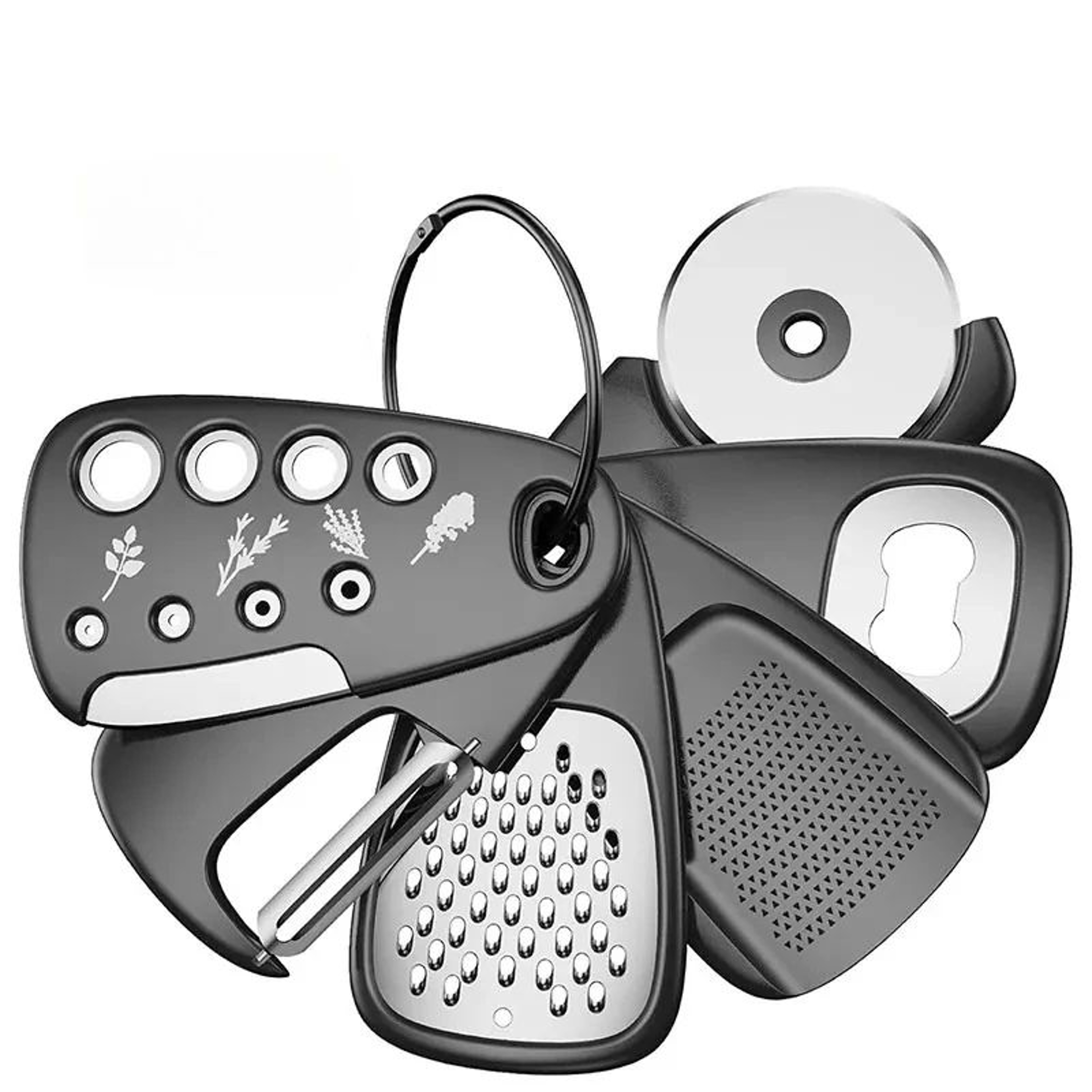 6Piece SpaceSaving Kitchen Gadgets Set  Essential Cooking Tools With Cheese Grater  Pizza Cutter 0