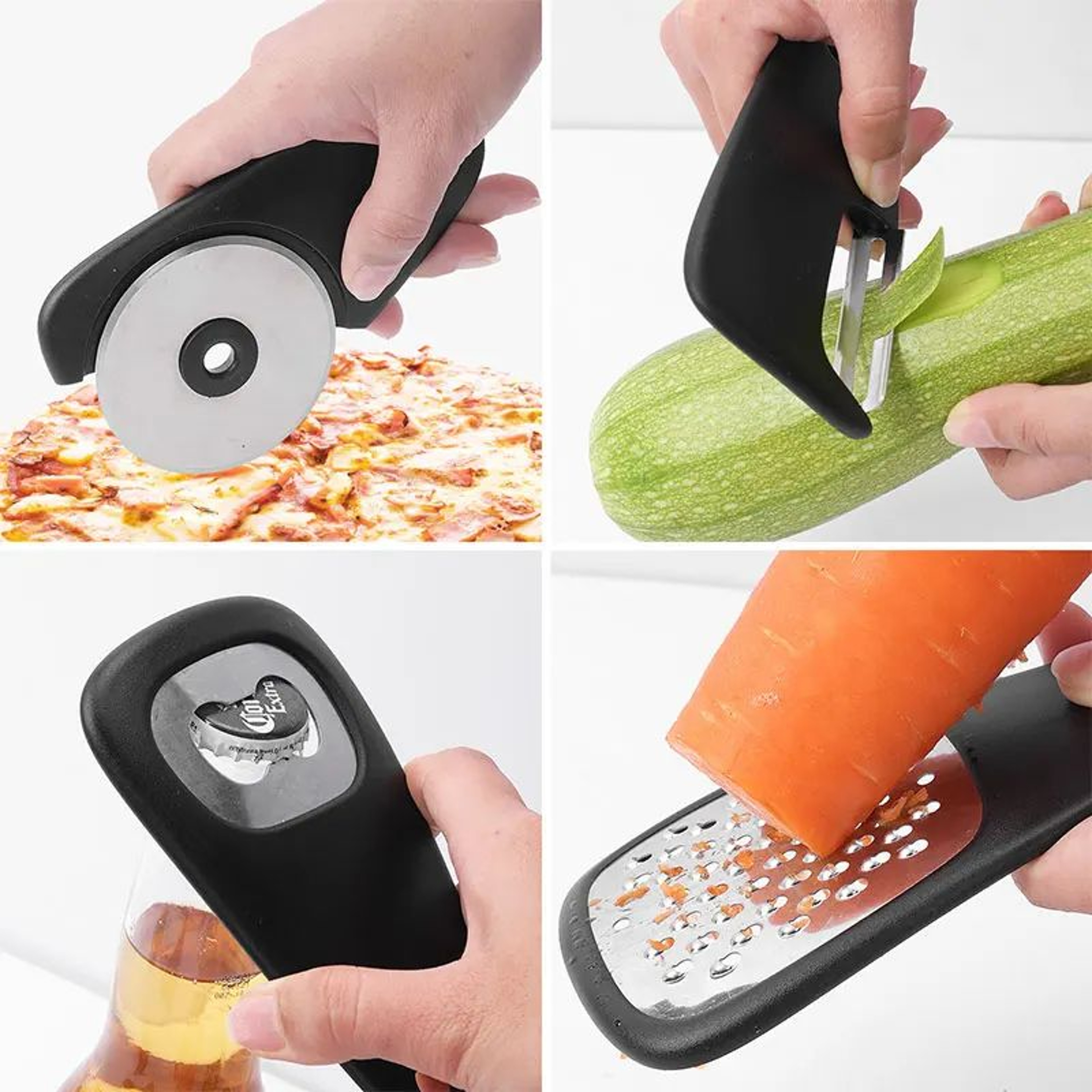 6Piece SpaceSaving Kitchen Gadgets Set  Essential Cooking Tools With Cheese Grater  Pizza Cutter 5