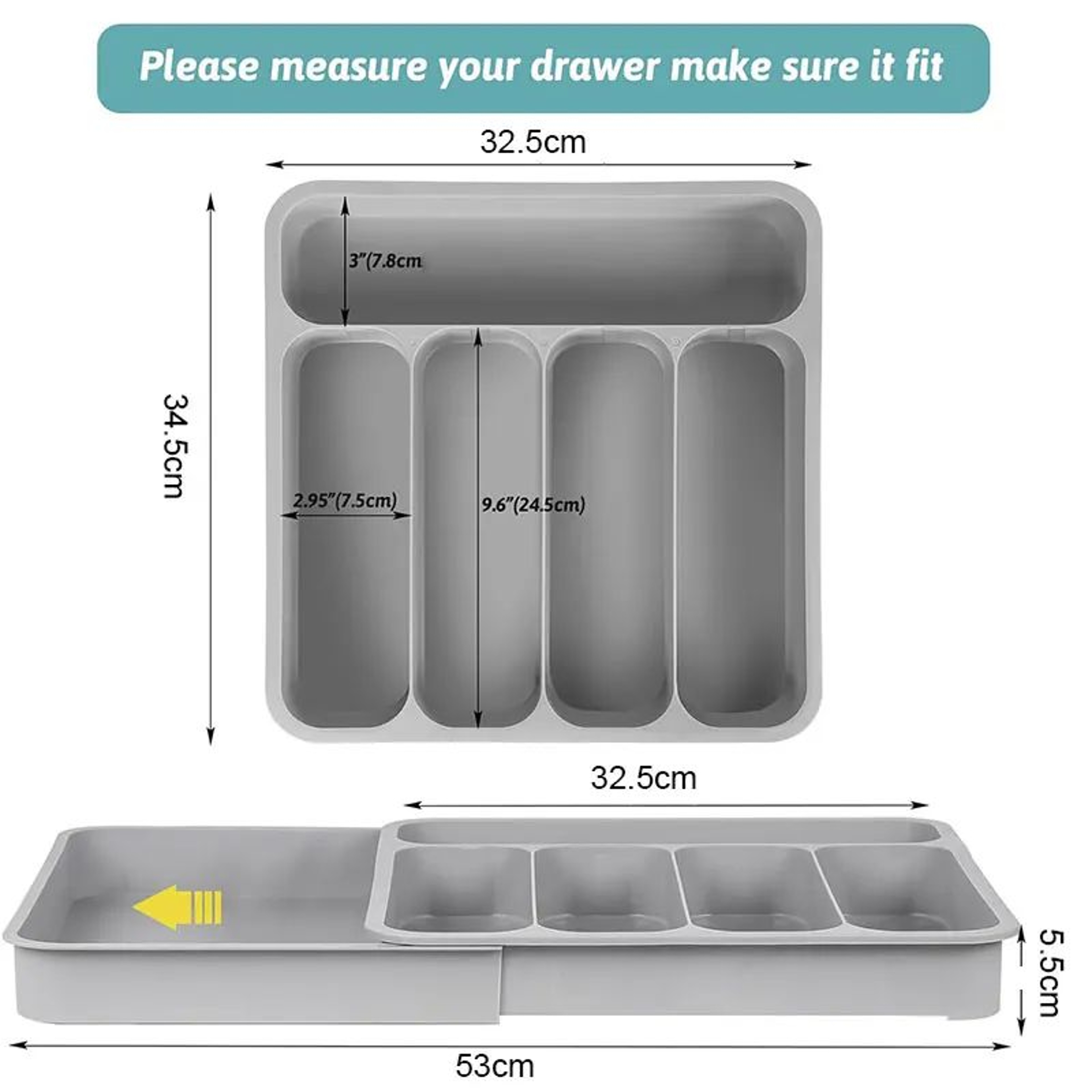 Expandable Cutlery Drawer Organizer  Adjustable Kitchen Utensil Tray With 6 Compartments 1