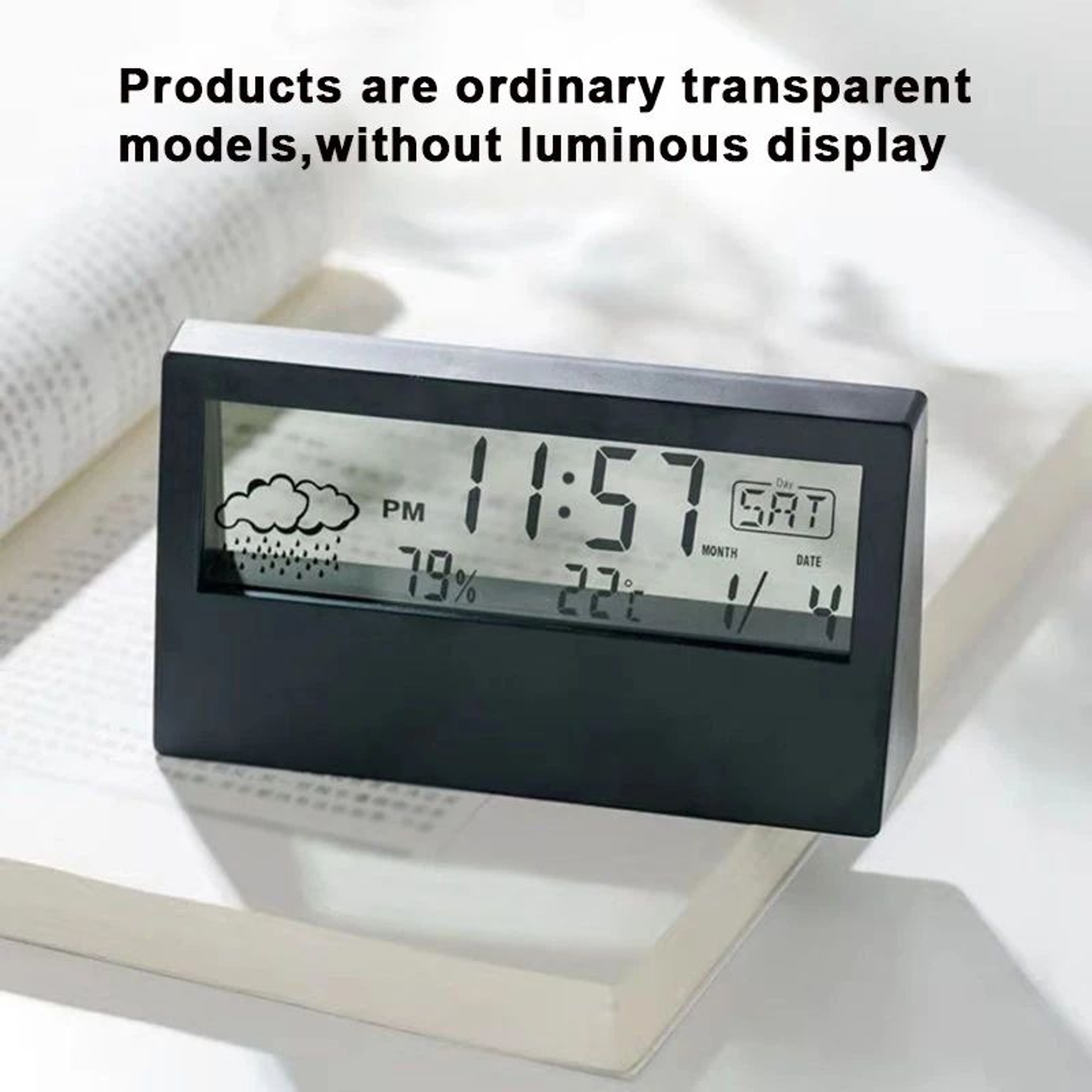 Smart LED Weather Station Clock With Alarm  Indoor Temperature  Humidity Monitor 10