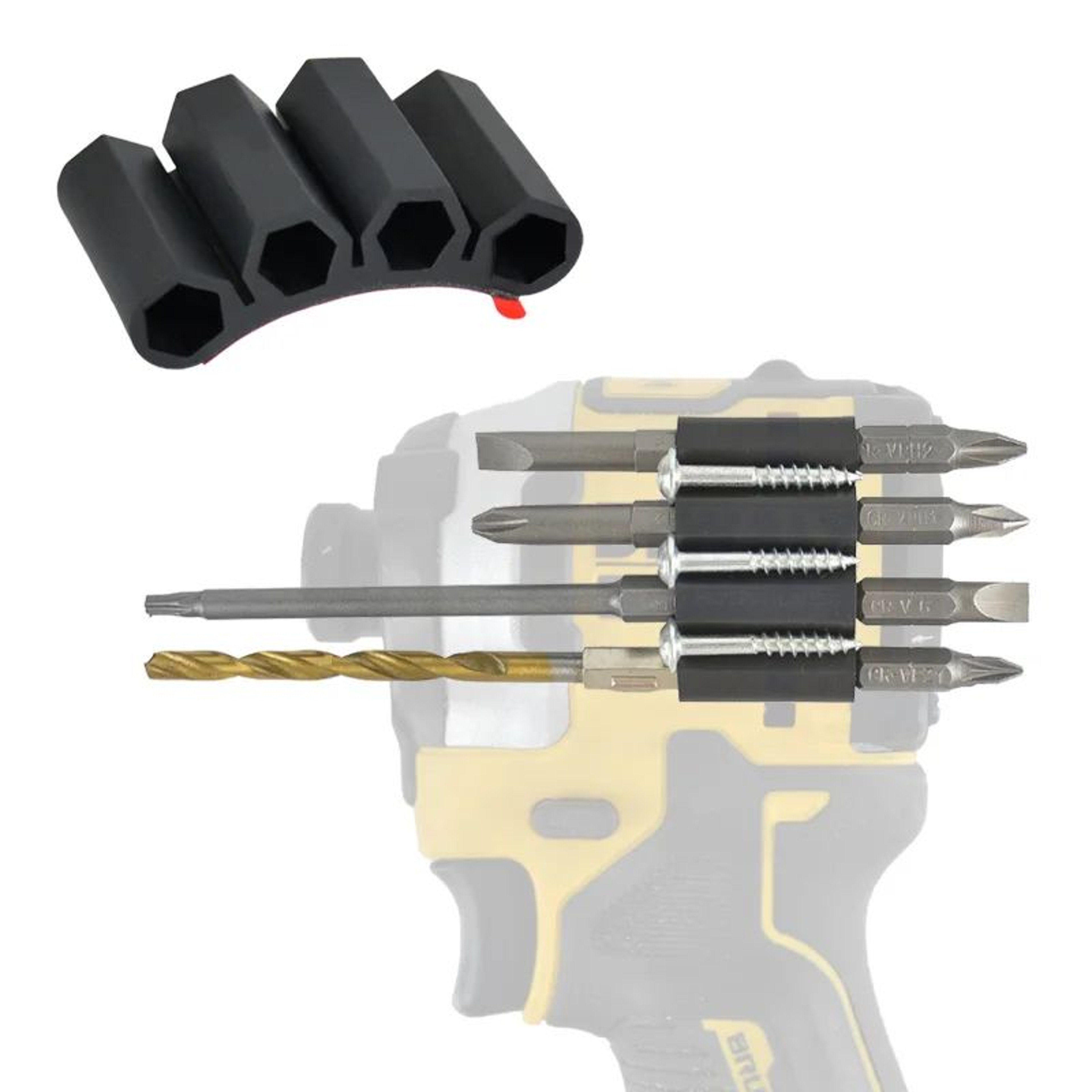 Universal QuickChange Drill Bit Holder Attachment  Side Mount Tool Organizer  Driver Bits Storage 4