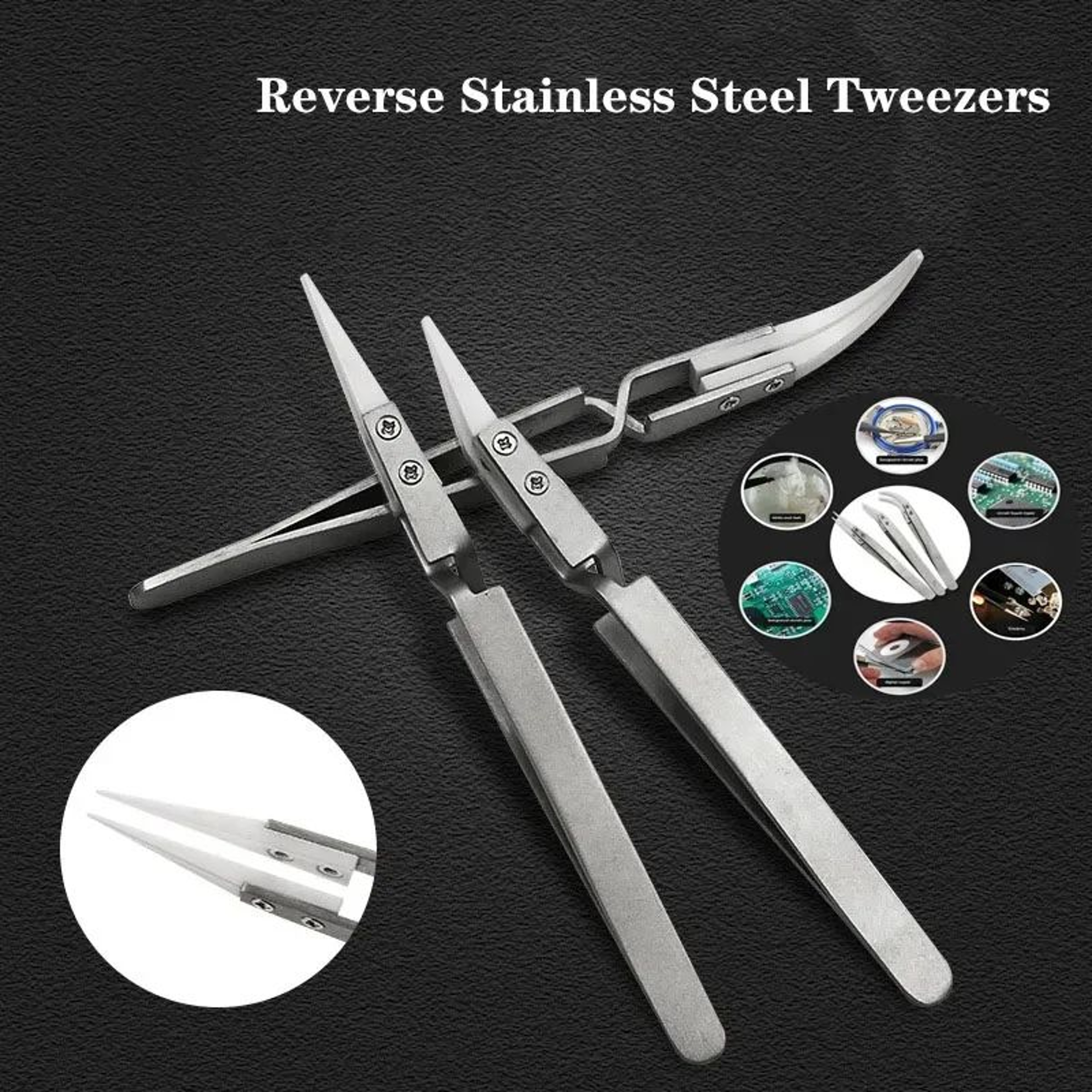 Precision Ceramic Tweezers For Electronics  AntiStatic Soldering Tweezers With HeatResistant Tips 3
