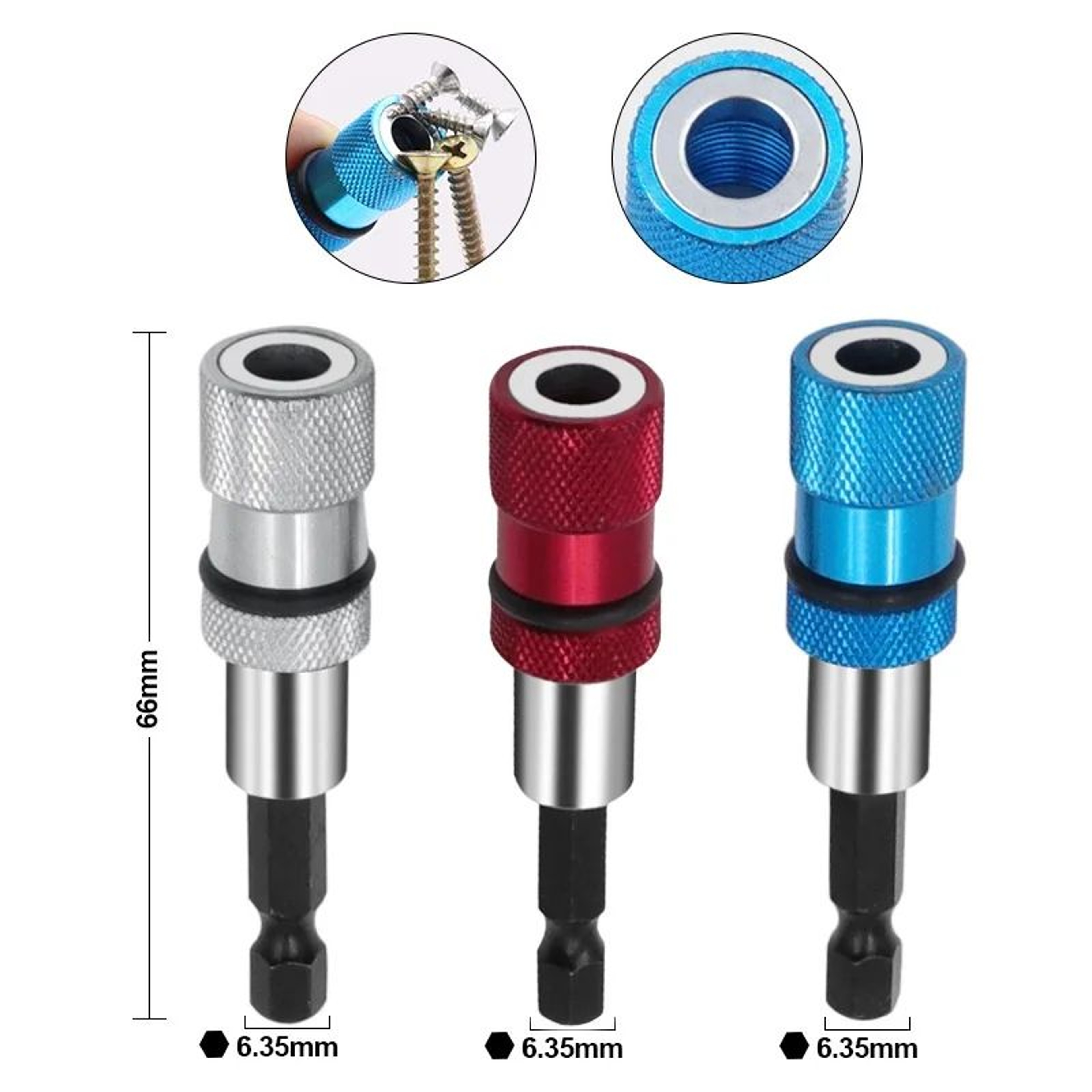 Adjustable Screw Depth Stop Drywall Magnetic Bit Holder  14 Hex Shank Screwdriver Extension 0