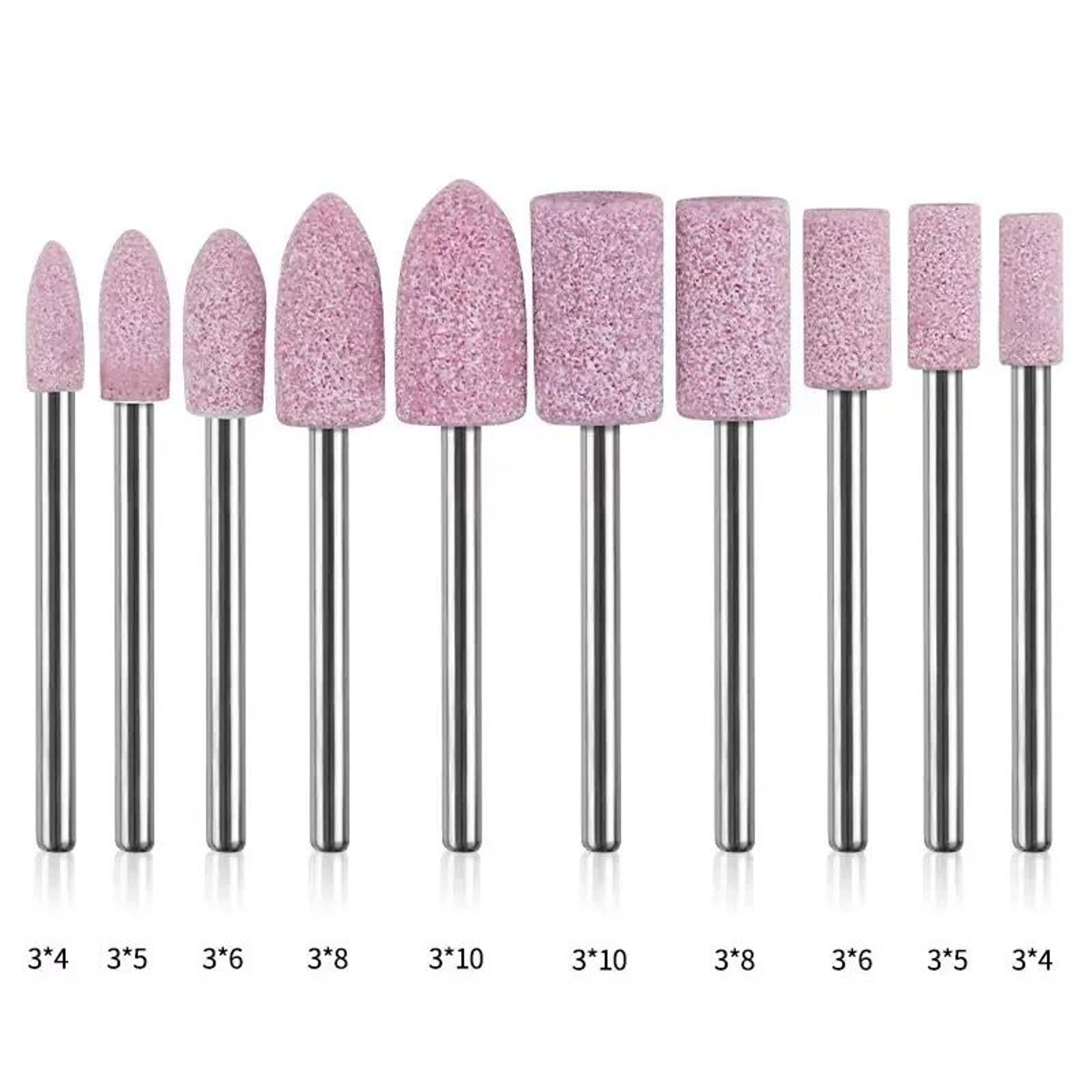 10Piece Mounted Grinding Stones Set  3mm Shank Polishing  Sanding Bits For Precision Finishing 4
