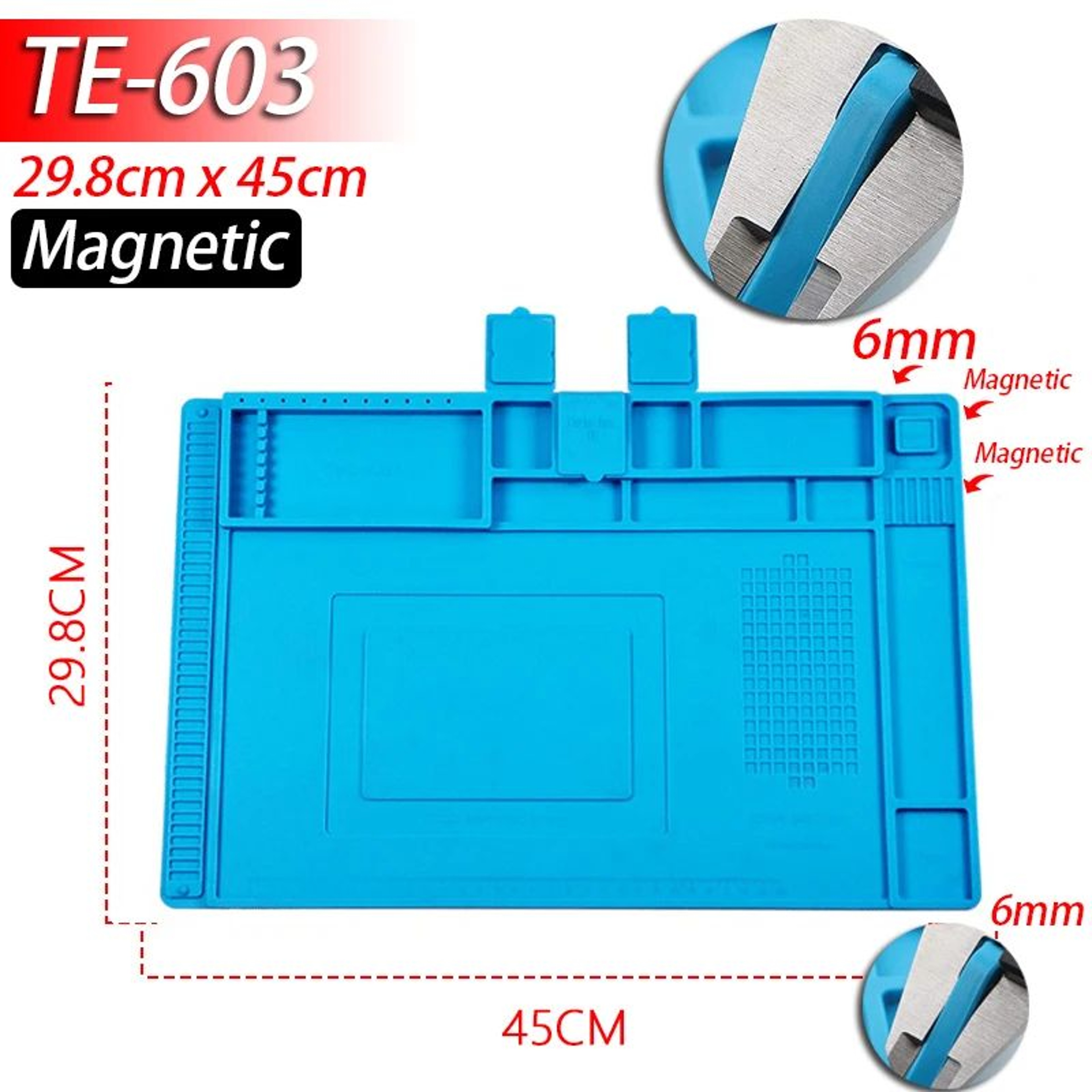 HeatResistant Silicone Soldering Mat  AntiStatic Magnetic Work Mat For Electronics Repair 15