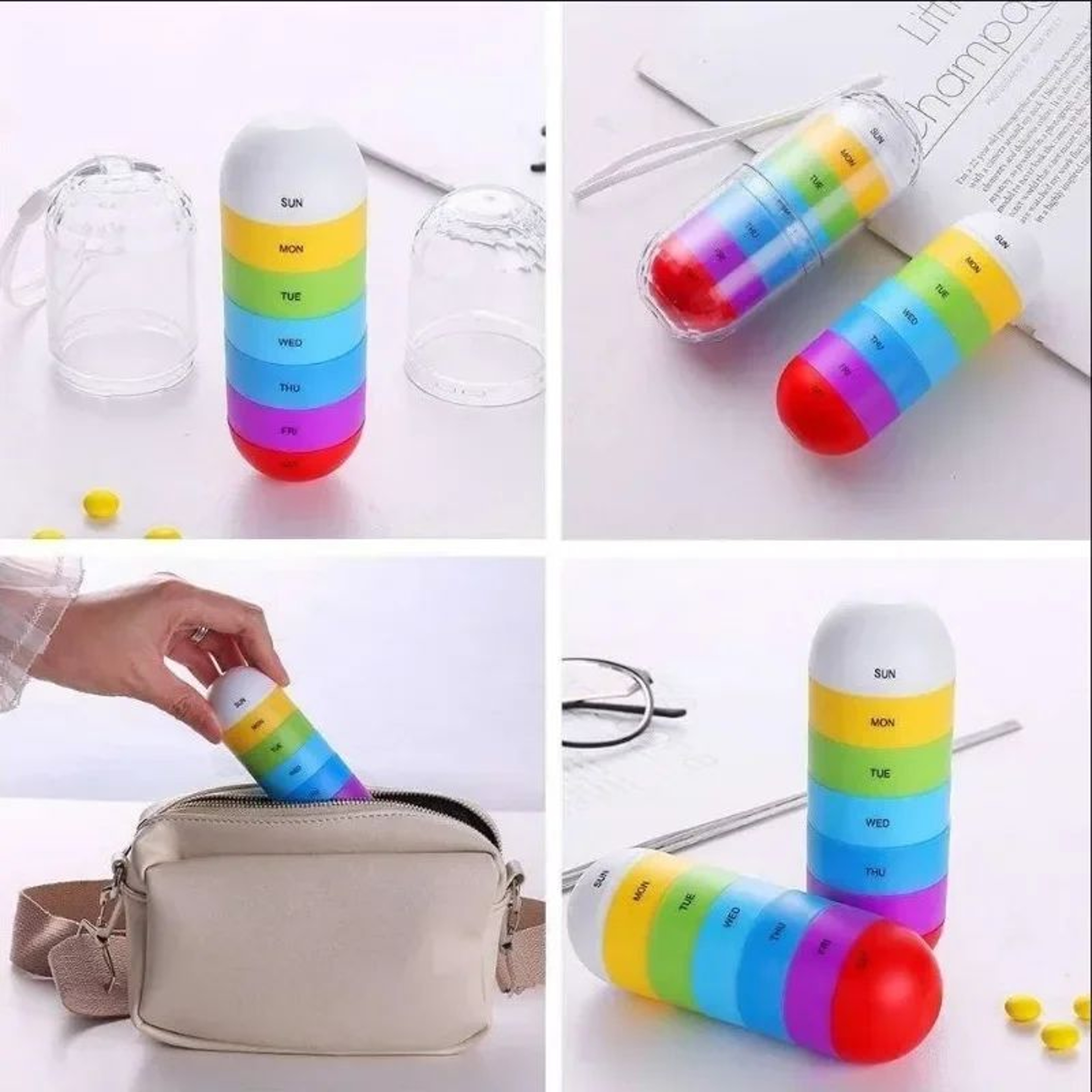 Weekly Waterproof Pill Organizer  Portable 7Day Travel Medicine Case With Secure Sealed Compartment 2