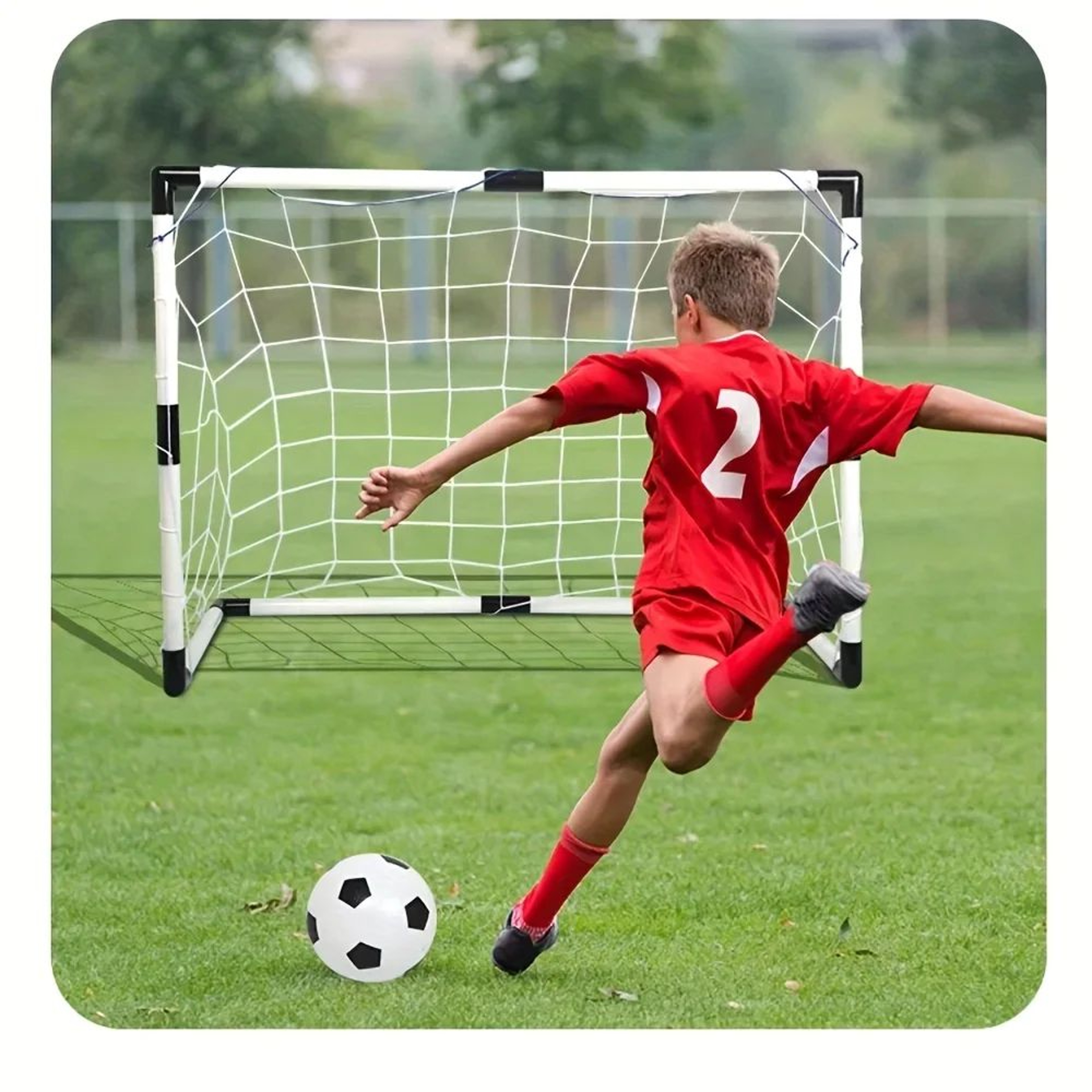 Portable Adjustable Soccer Goal Net  Detachable Football Training Goal For Kids  Home Play 3