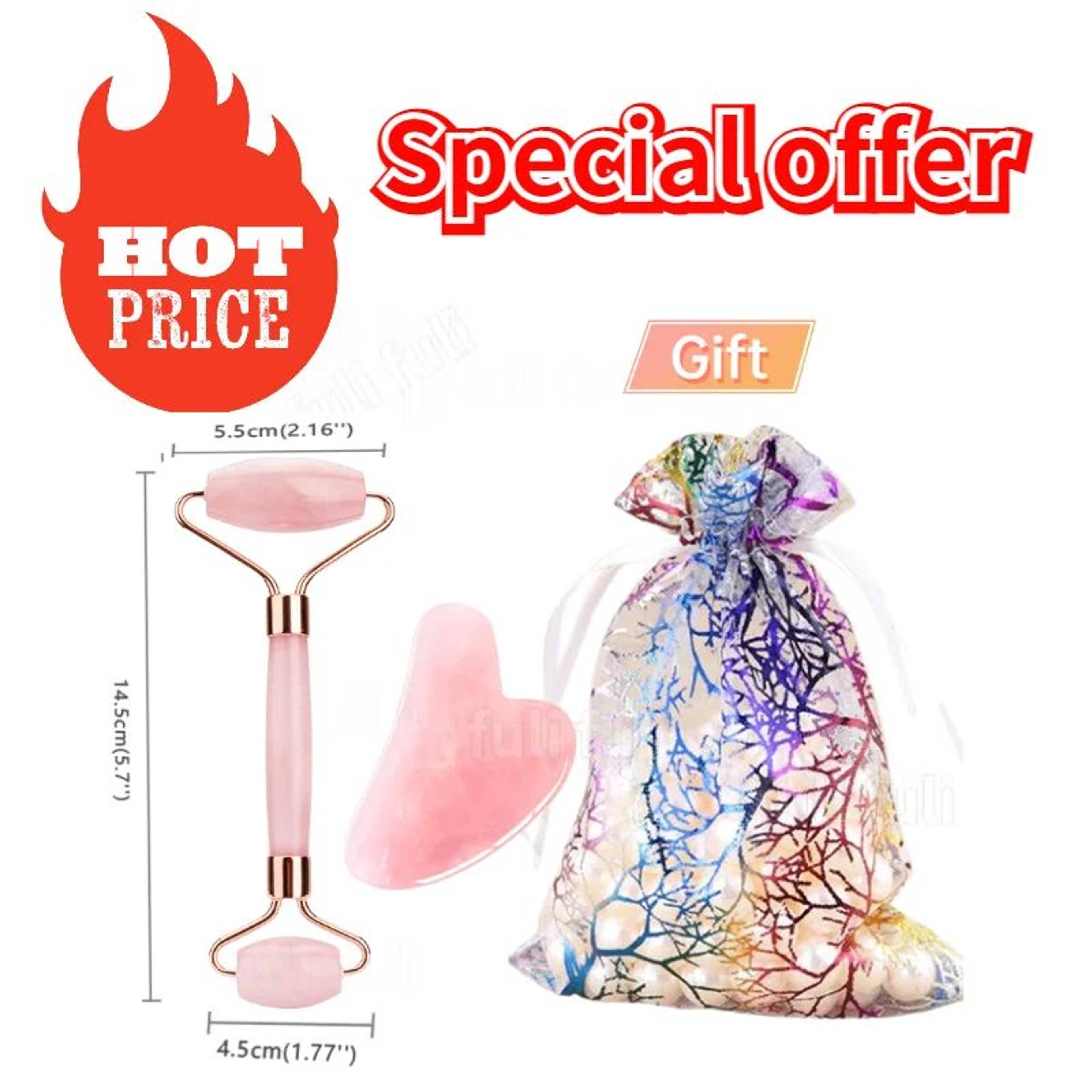 Natural Rose Jade Gua Sha Tool  Facial  Body Lifting Stone For Massage And Skin Care 6