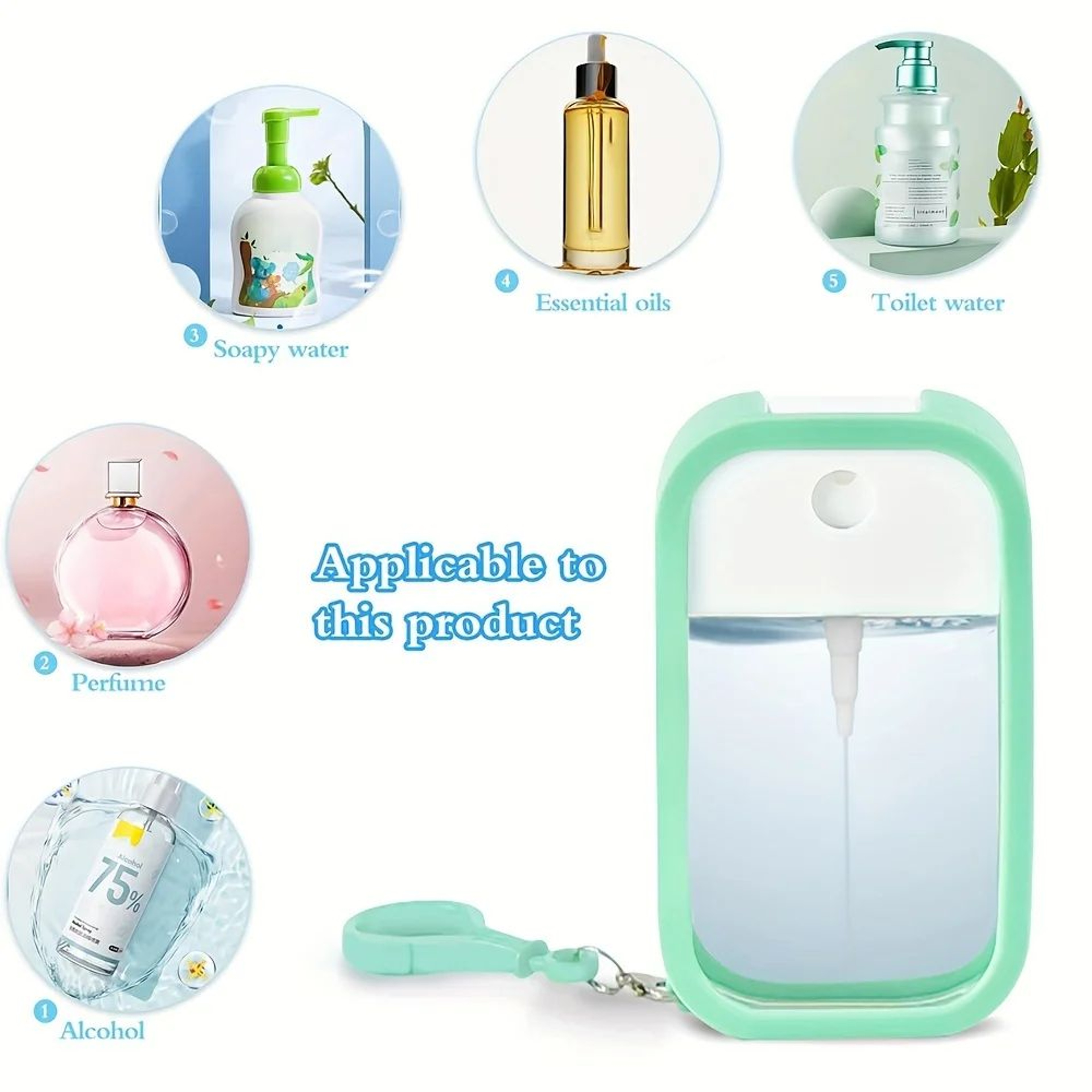 45ml Refillable Travel Perfume Spray Bottle With Silicone Case 3