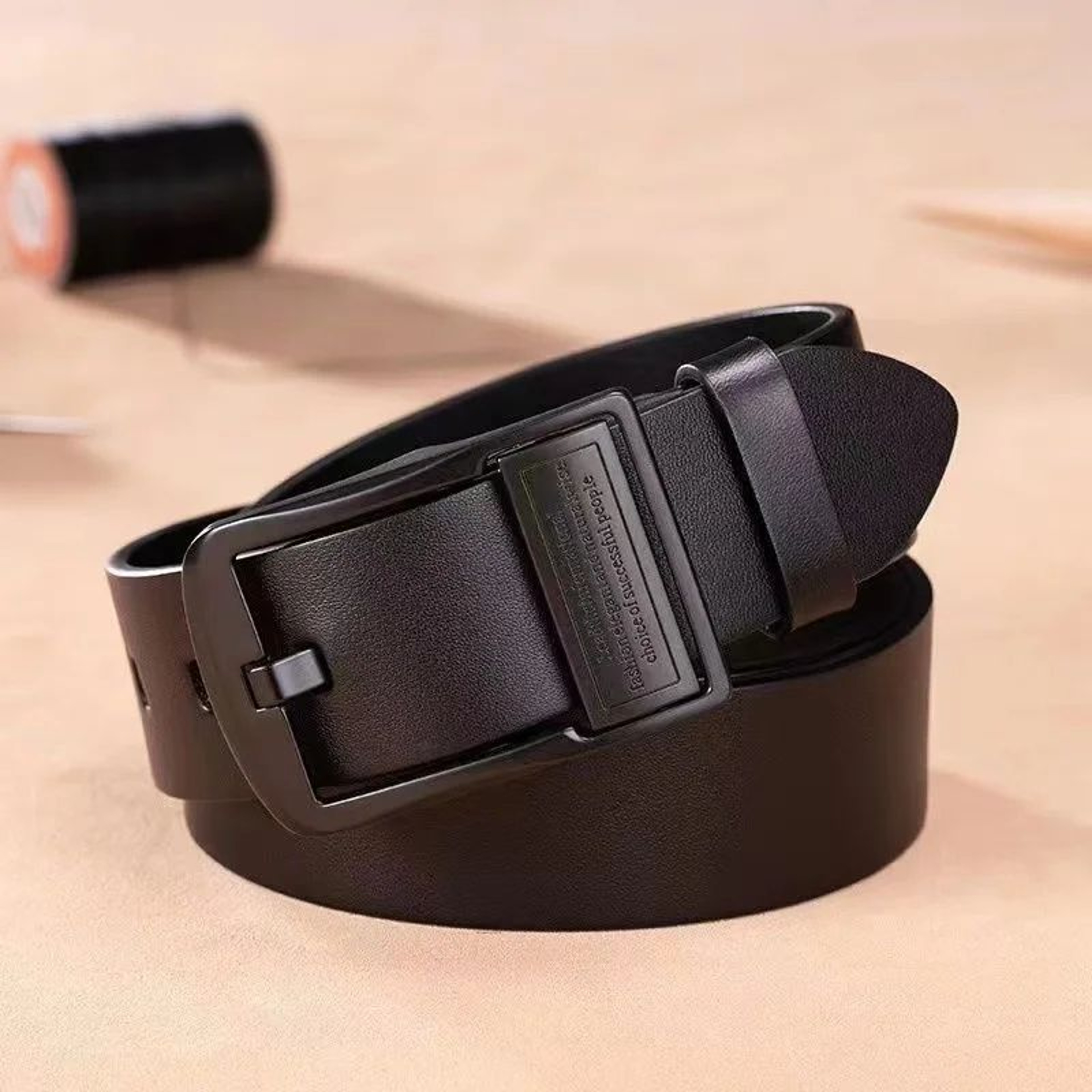 Men Genuine Cowhide Leather Belt  Classic Men Leather Belt With Metal Pin Buckle For Business  Casu 4