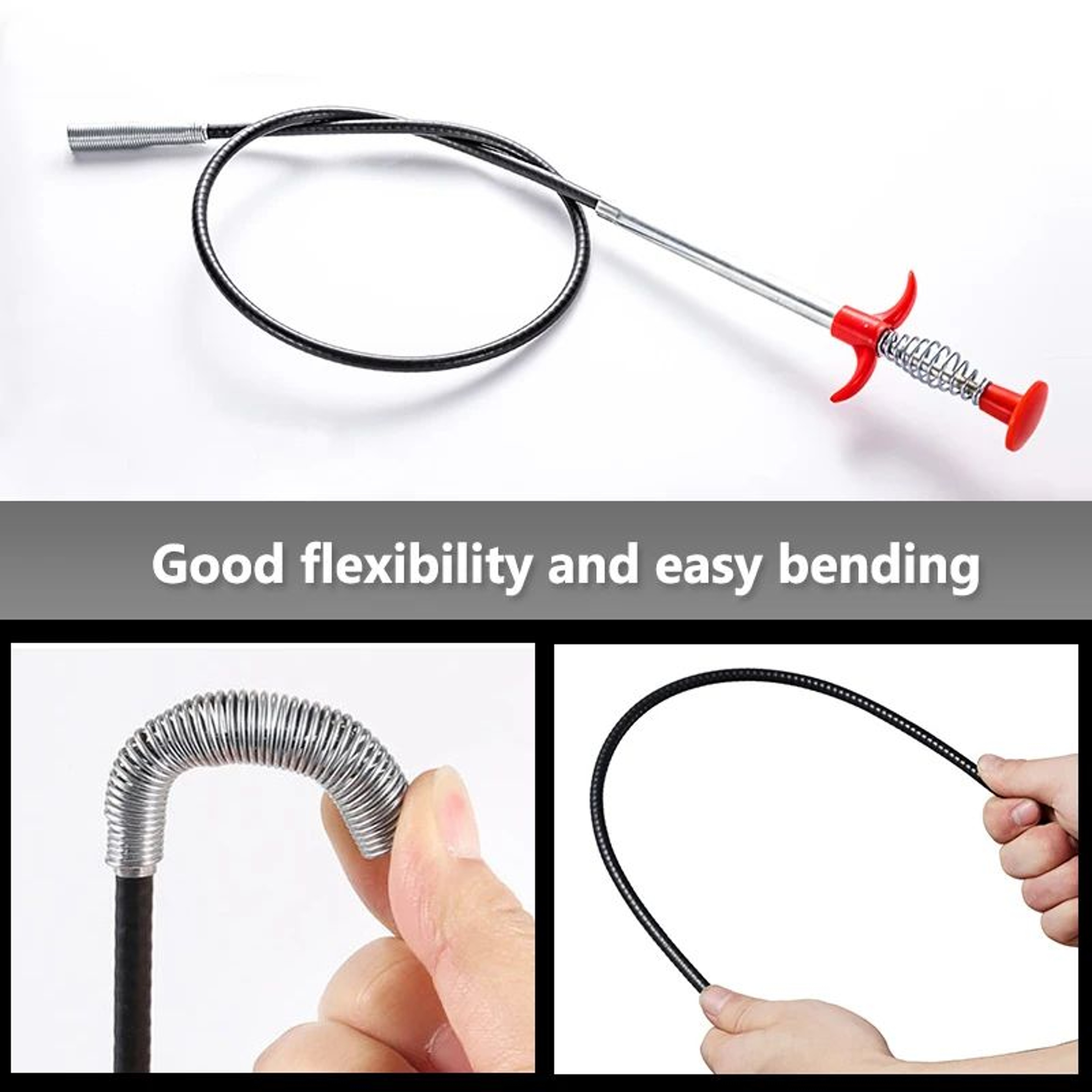 60cm Flexible Drain Snake Tool  HeavyDuty Drain Snake For Fast Clog Removal In Sinks  Pipes 4