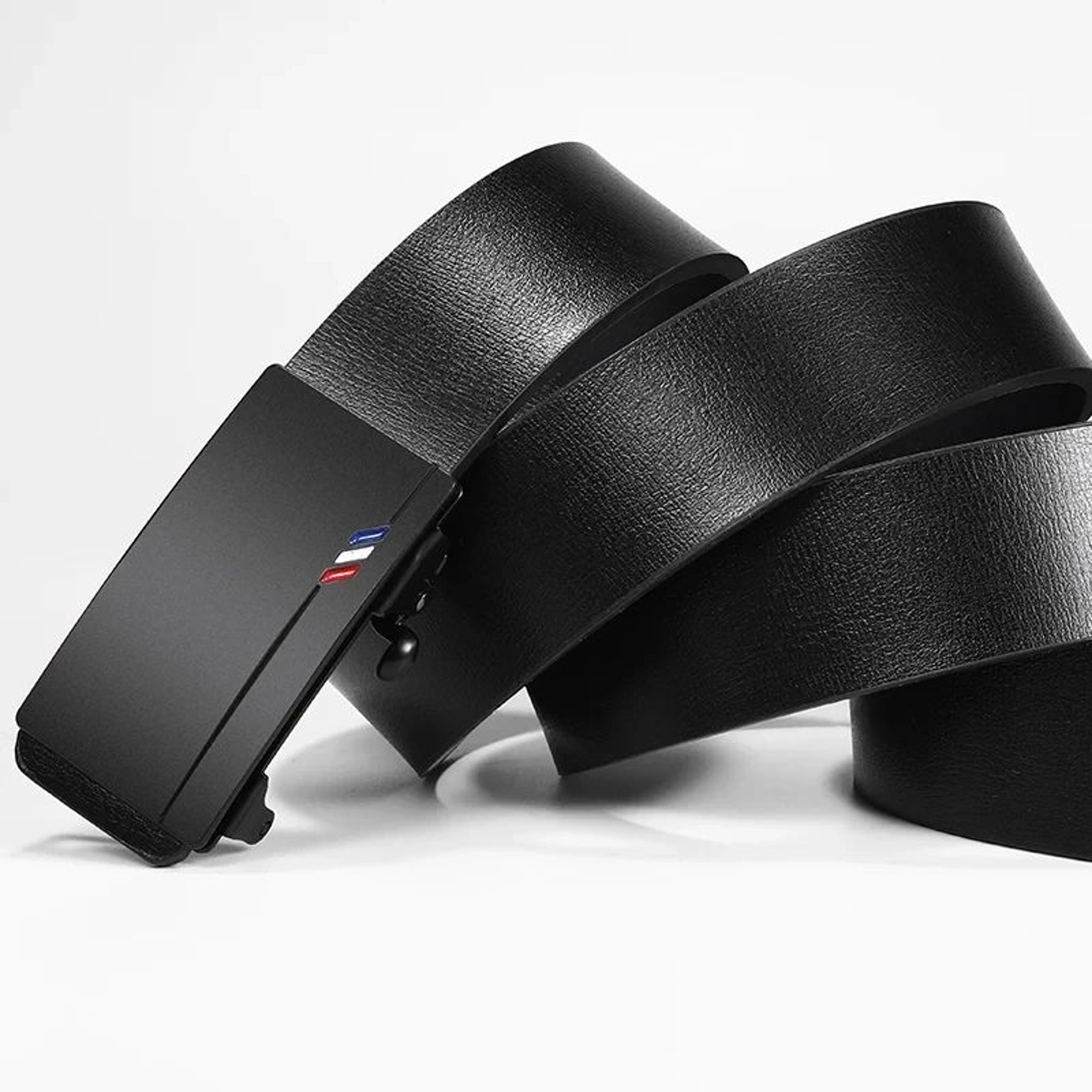 Men Automatic Buckle Leather Belt  Luxury Genuine Leather Belt With Ratchet Closure For Business  C 4