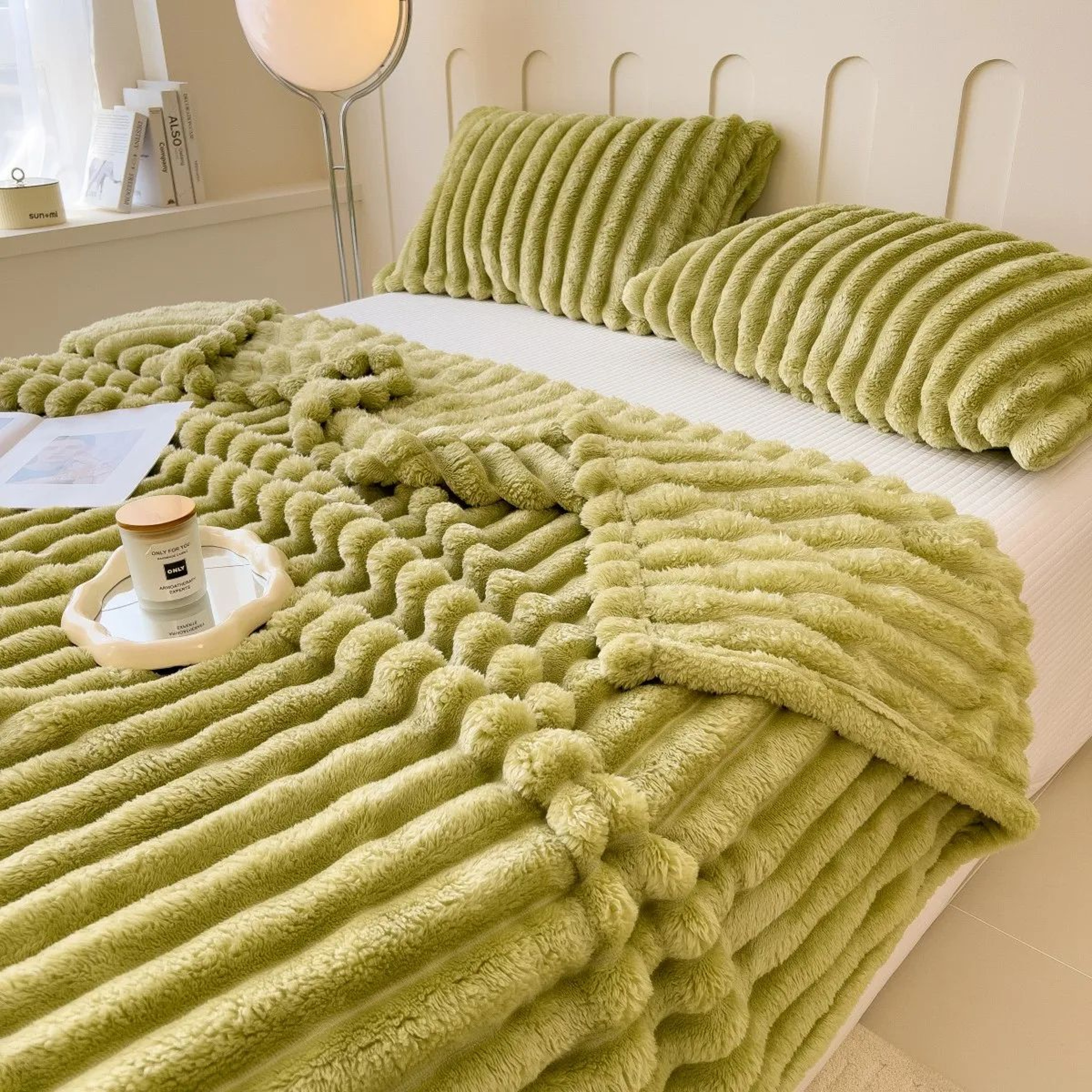 Thick Striped Multifunctional Blanket  Cozy MultiPurpose Blanket For Bed Sofa  Pets 11