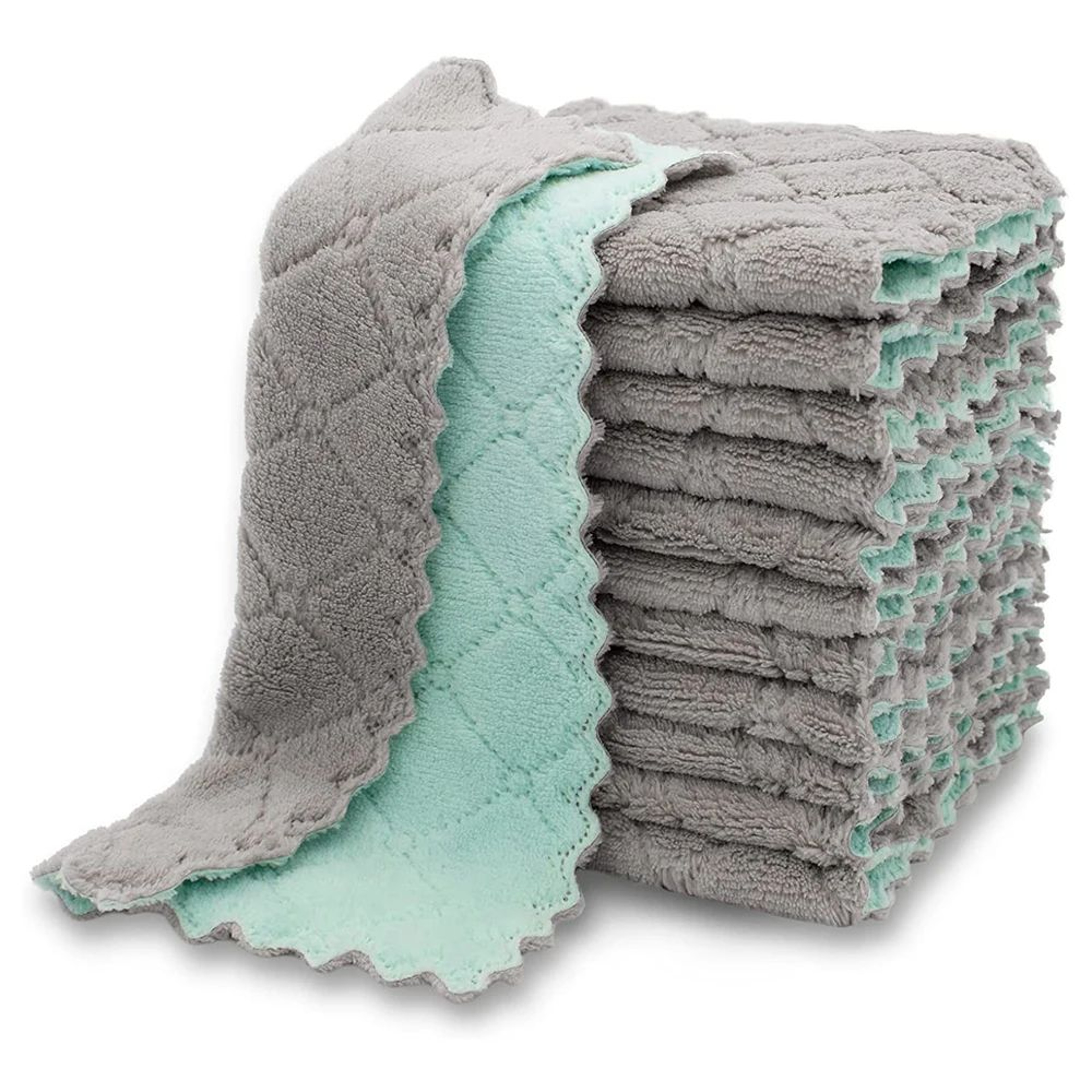 Coral Velvet Dish Towels  Super Absorbent Kitchen Cleaning Cloths 10Pack 5
