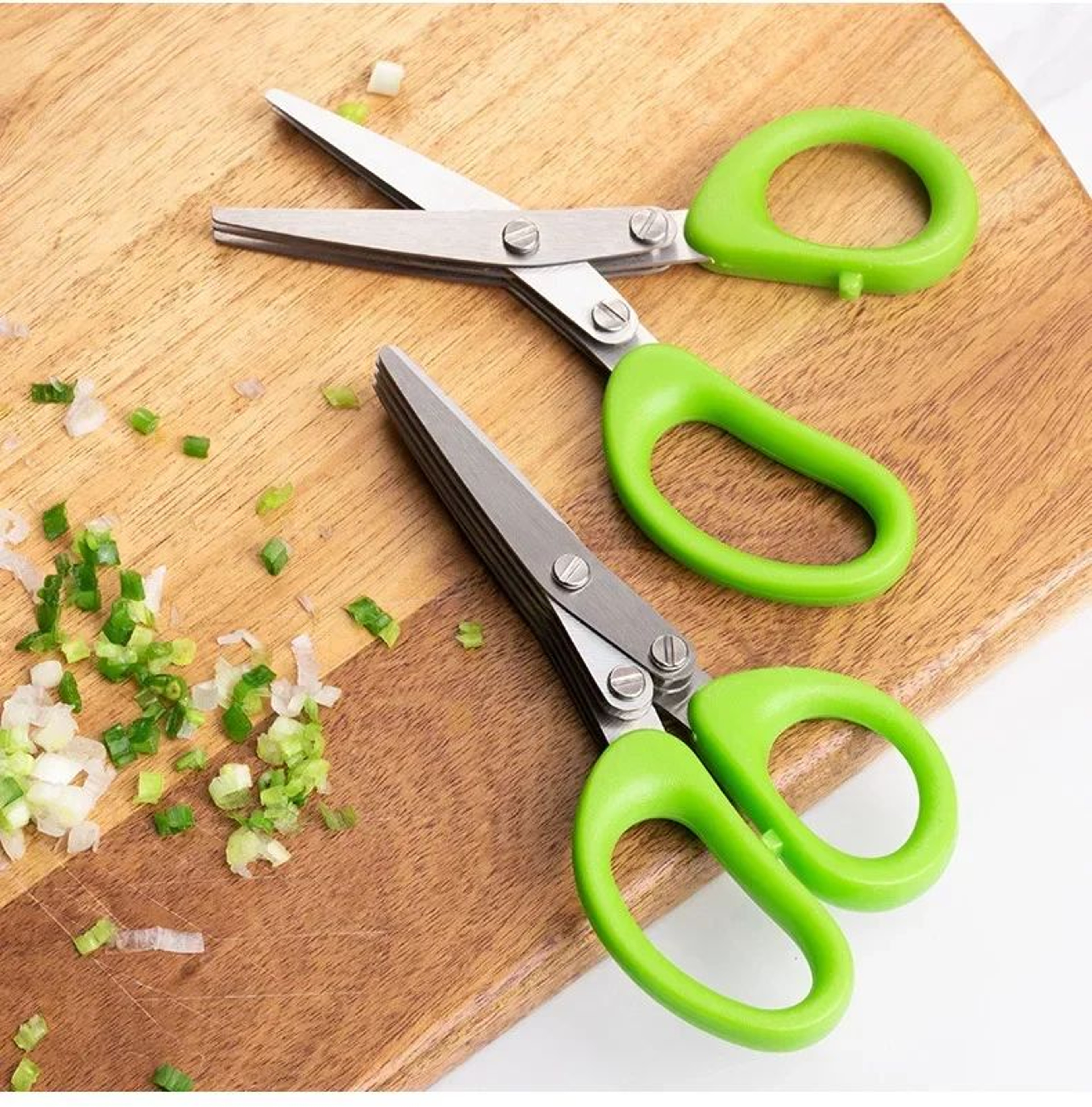 MultiLayer Stainless Steel Herb Scissors  Scallion  Pepper Cutting Kitchen Tool 3