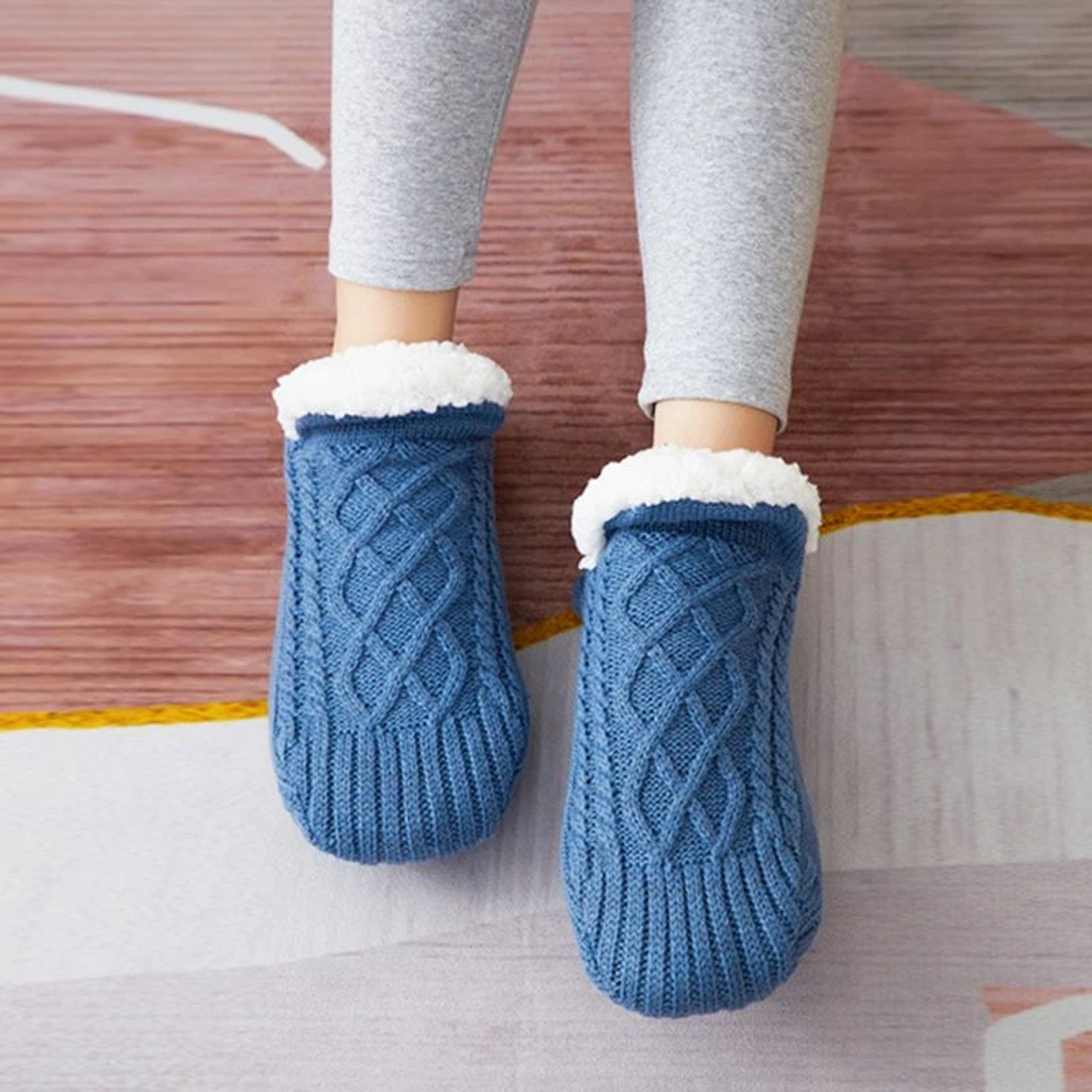 Men Thermal Slipper Socks  Fuzzy NonSlip Winter Floor Socks 8