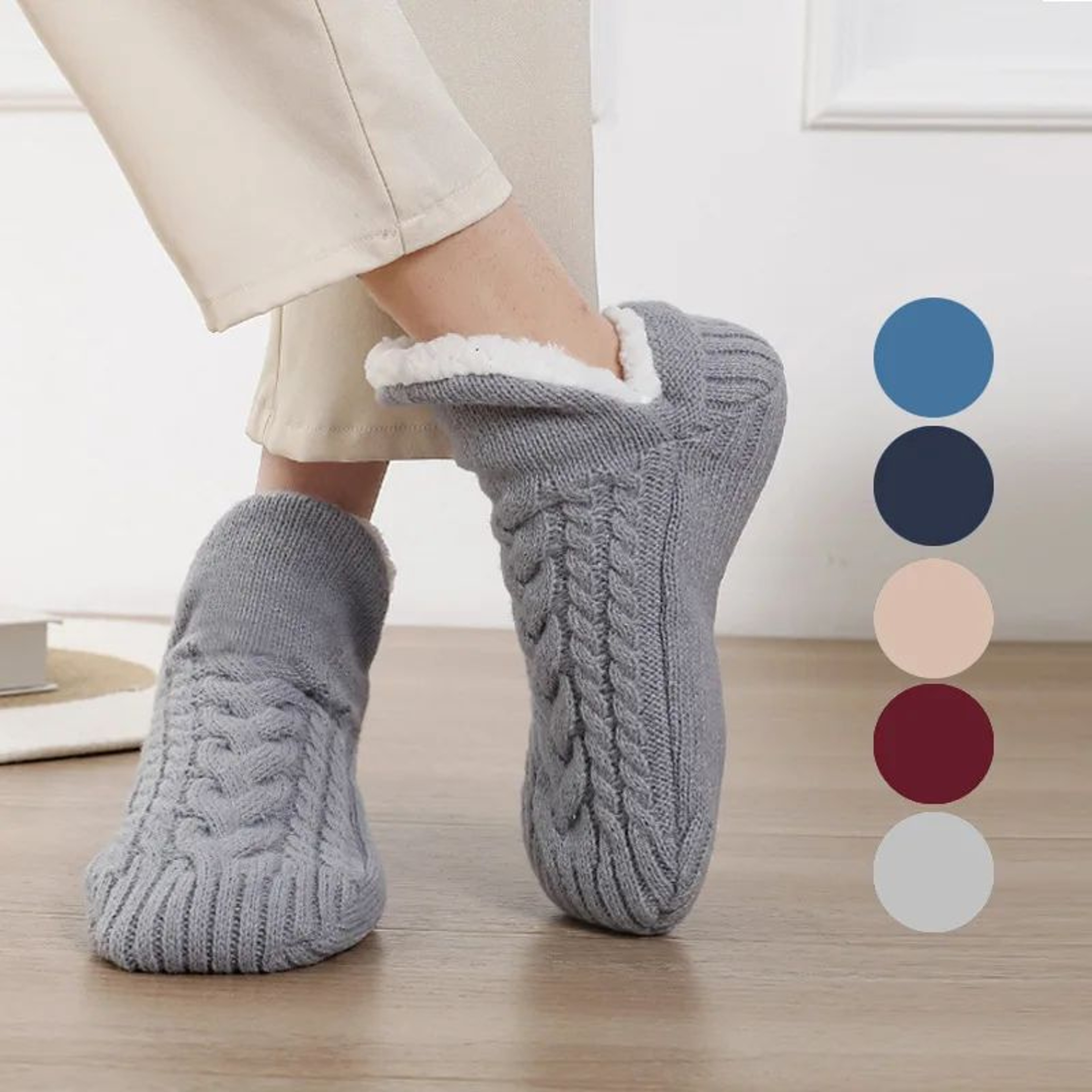 Men Thermal Slipper Socks  Fuzzy NonSlip Winter Home Floor Socks 0